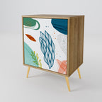 BOTANICAL HURRICANE Sideboard mit 1 Tür in Eiche-Optik