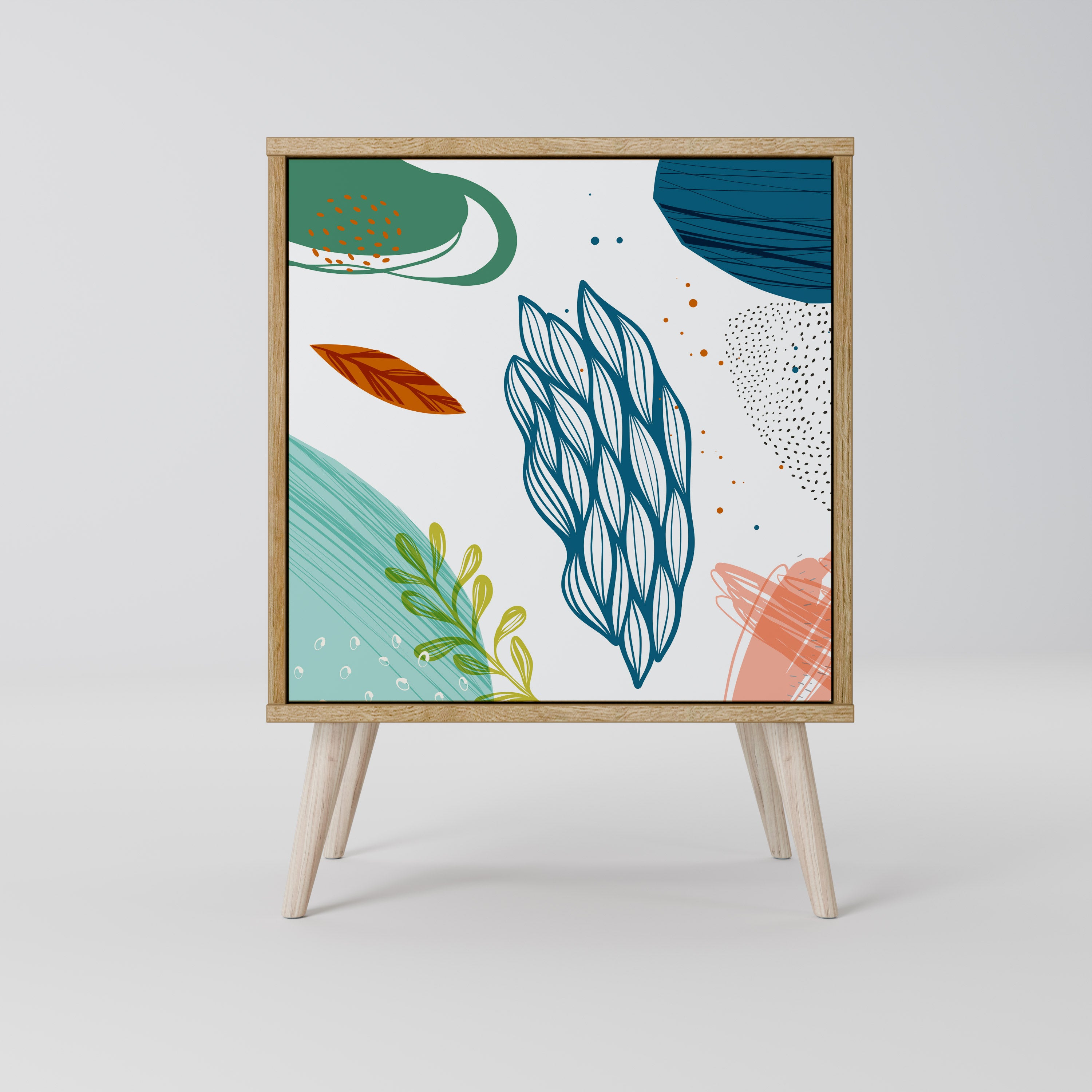 BOTANICAL HURRICANE Sideboard mit 1 Tür in Eiche-Optik