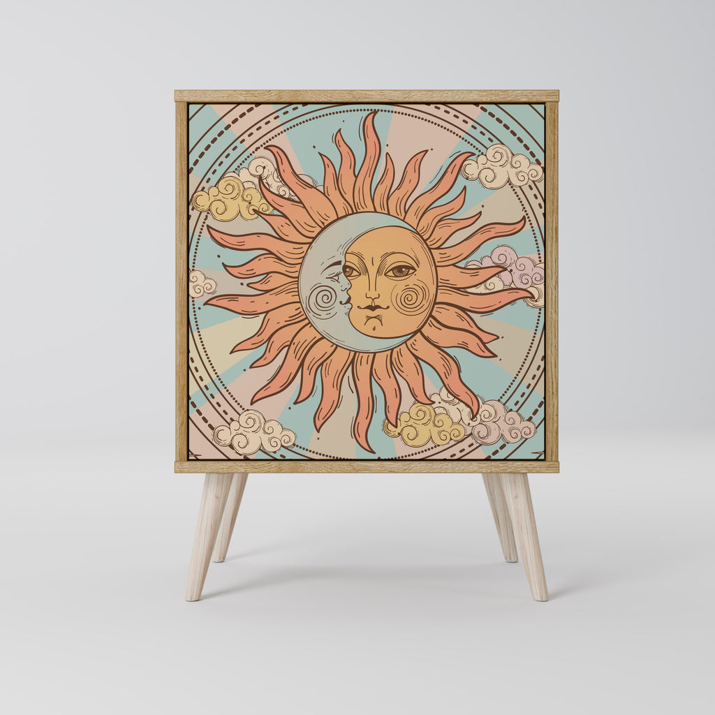 MYSTICAL STRUCTURE Sideboard mit 1 Tür in Eiche-Optik