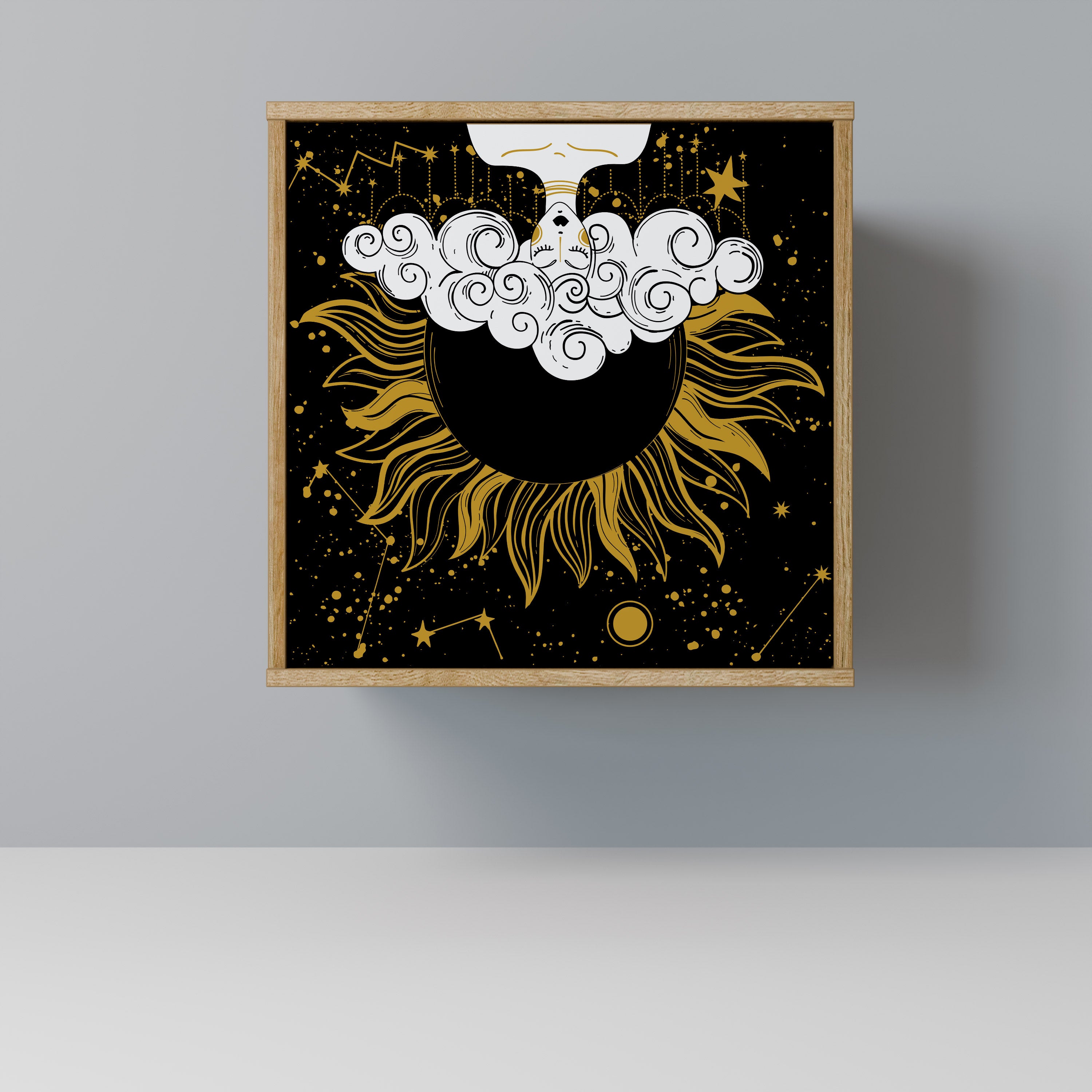 STELLAR CONSTELLATIONS Sideboard mit 1 Tür in Eiche-Optik