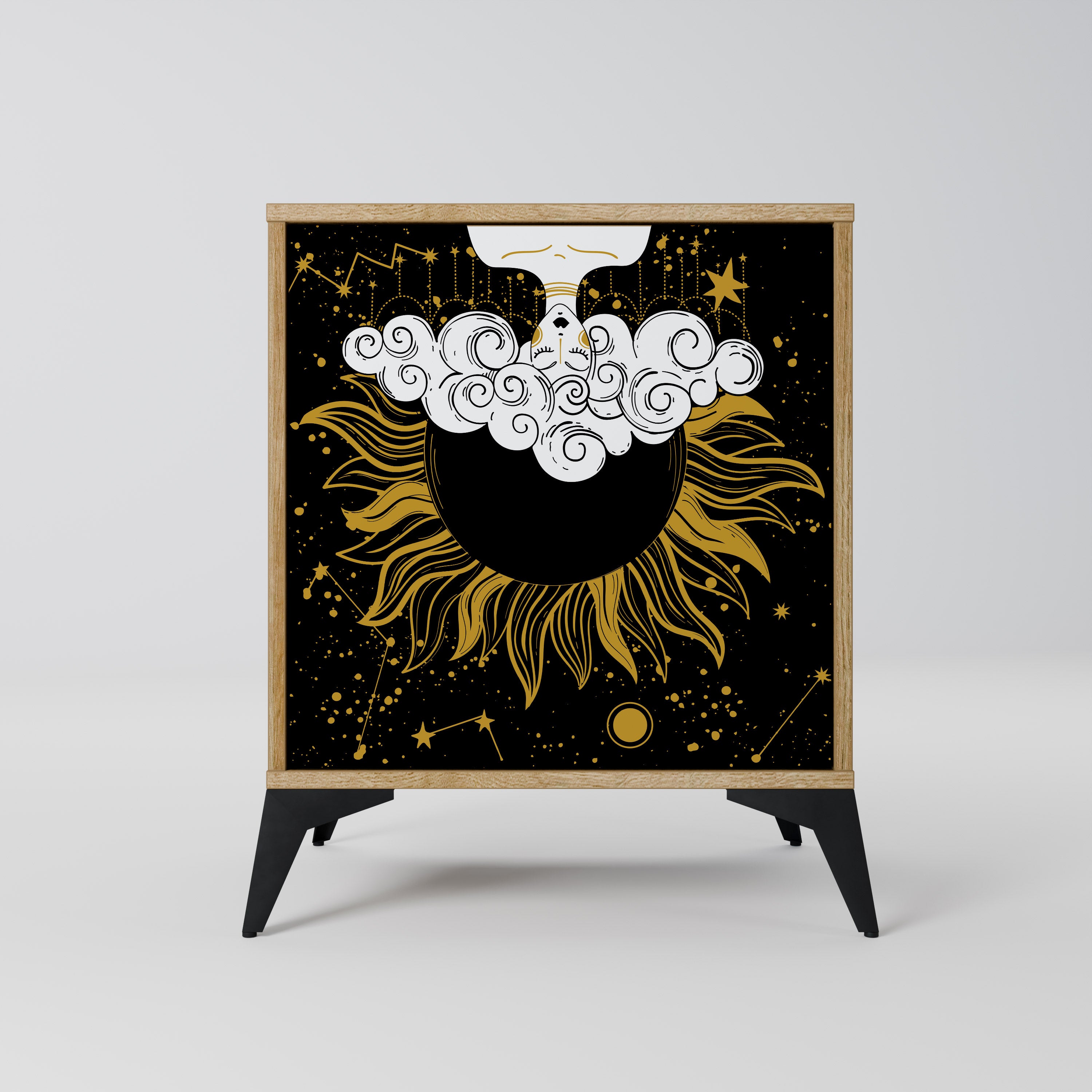 STELLAR CONSTELLATIONS Sideboard mit 1 Tür in Eiche-Optik