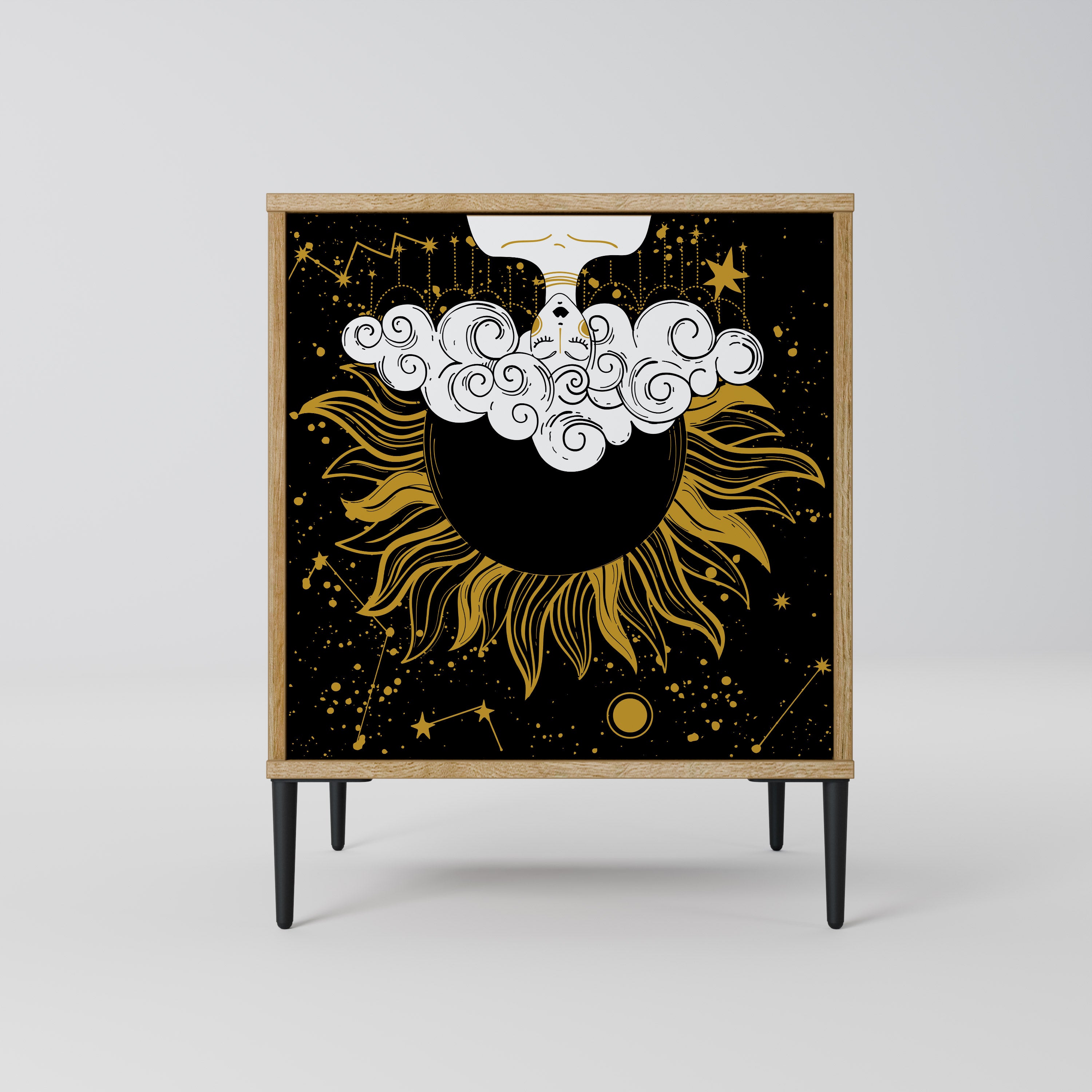 STELLAR CONSTELLATIONS Sideboard mit 1 Tür in Eiche-Optik