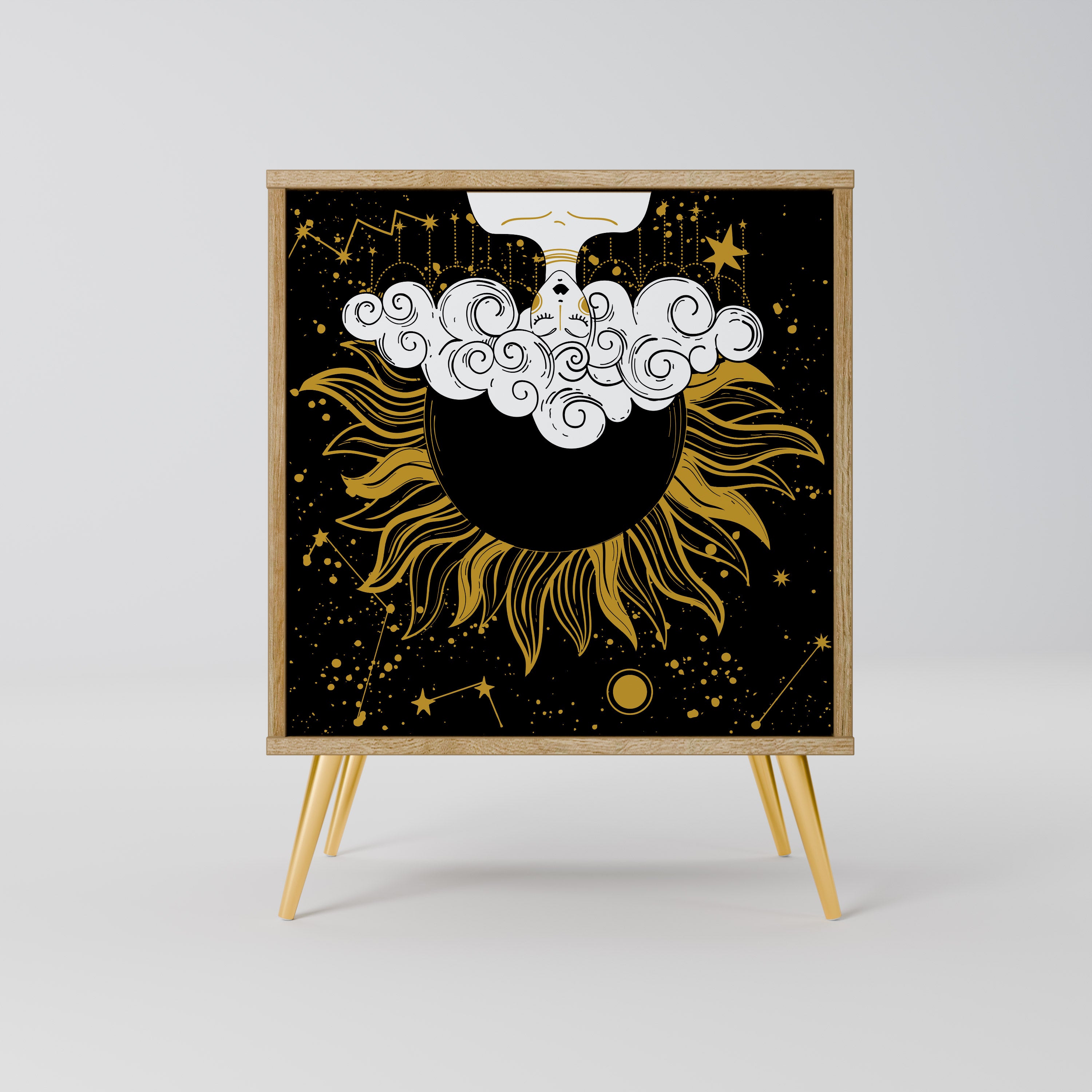 STELLAR CONSTELLATIONS Sideboard mit 1 Tür in Eiche-Optik