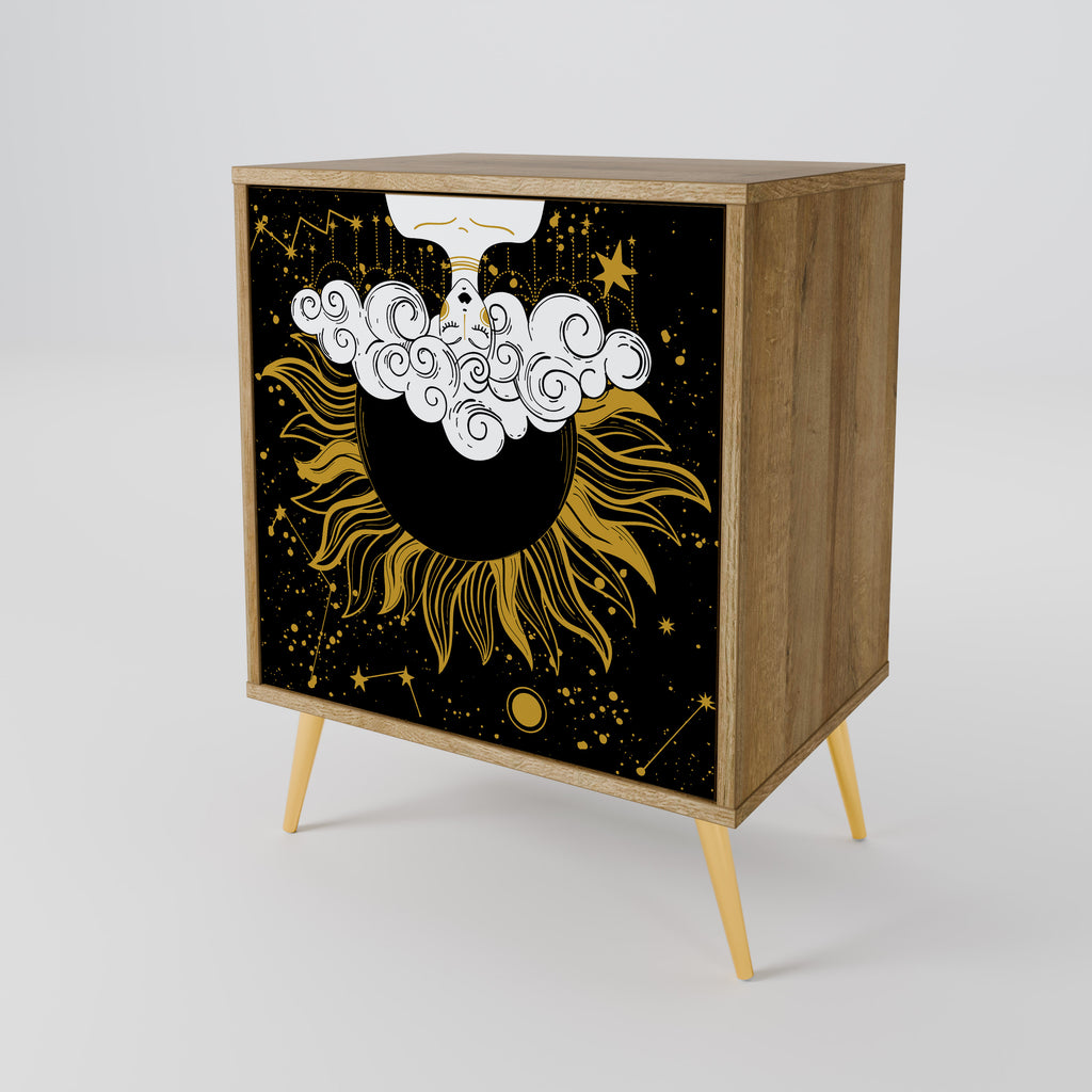 STELLAR CONSTELLATIONS Sideboard mit 1 Tür in Eiche-Optik