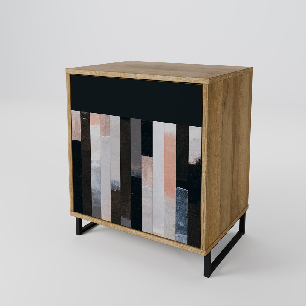 COLLAGE OF RECTANGLES Sideboard mit 1 Tür in Eiche-Optik