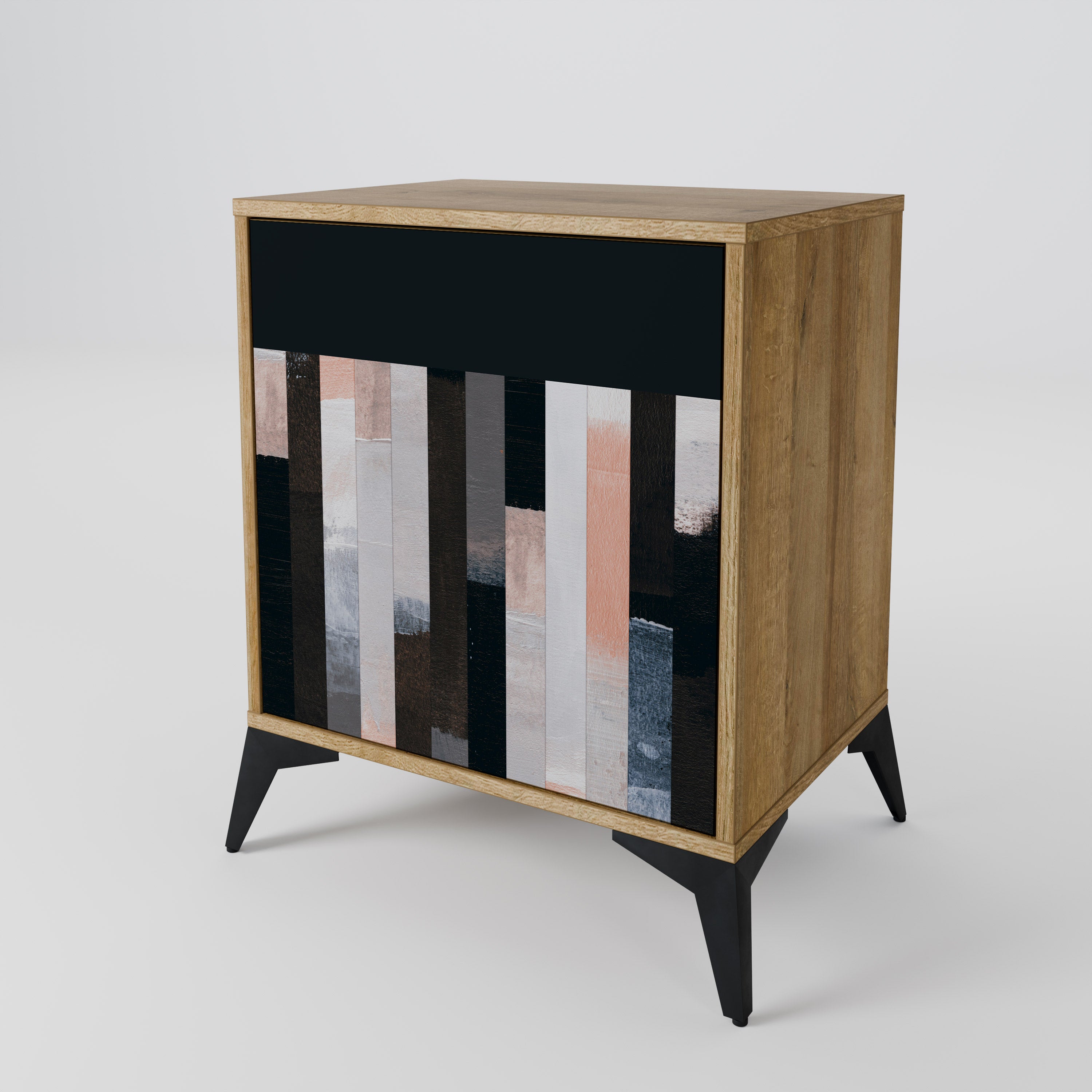 COLLAGE OF RECTANGLES Sideboard mit 1 Tür in Eiche-Optik