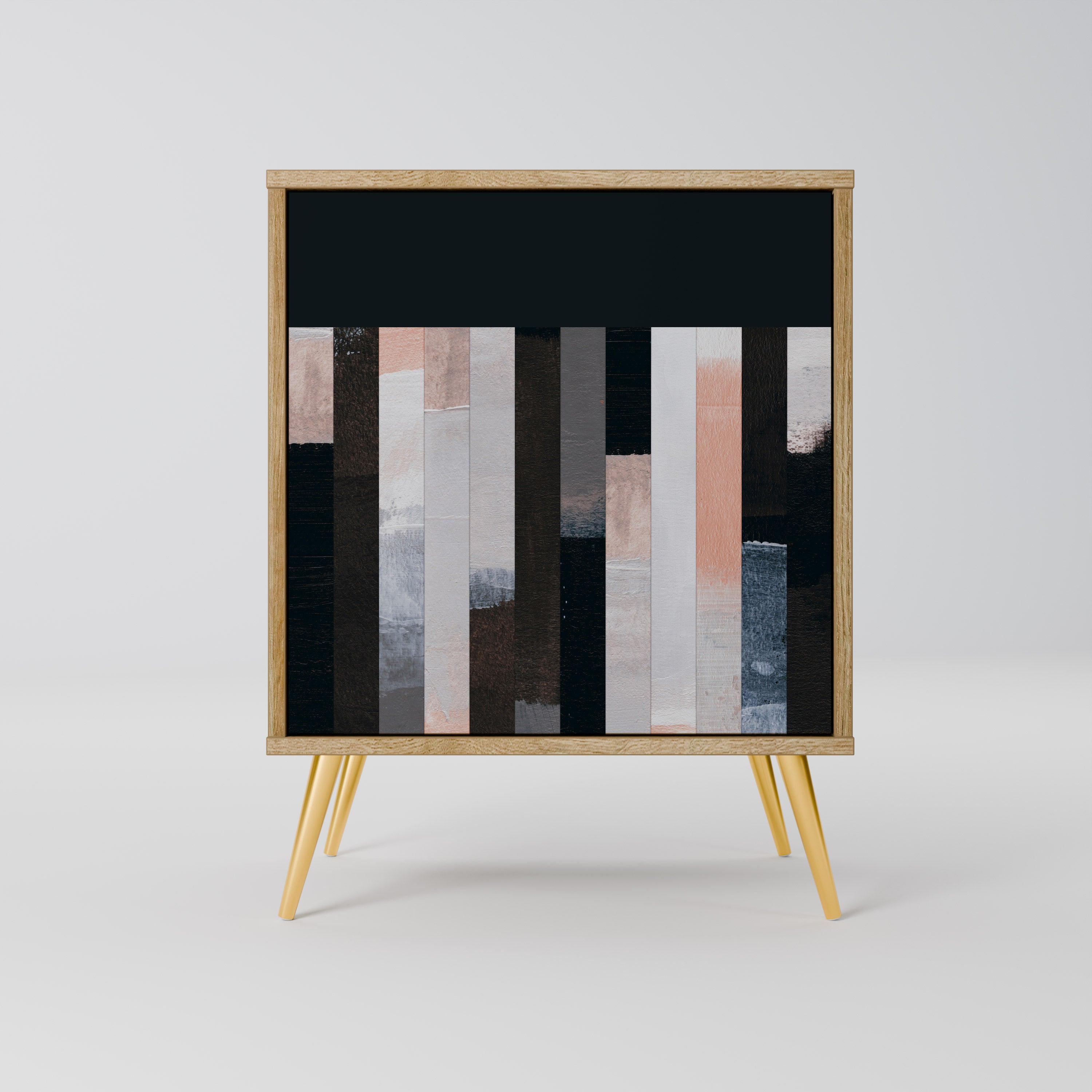 COLLAGE OF RECTANGLES Sideboard mit 1 Tür in Eiche-Optik