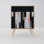 COLLAGE OF RECTANGLES Sideboard mit 1 Tür in Eiche-Optik