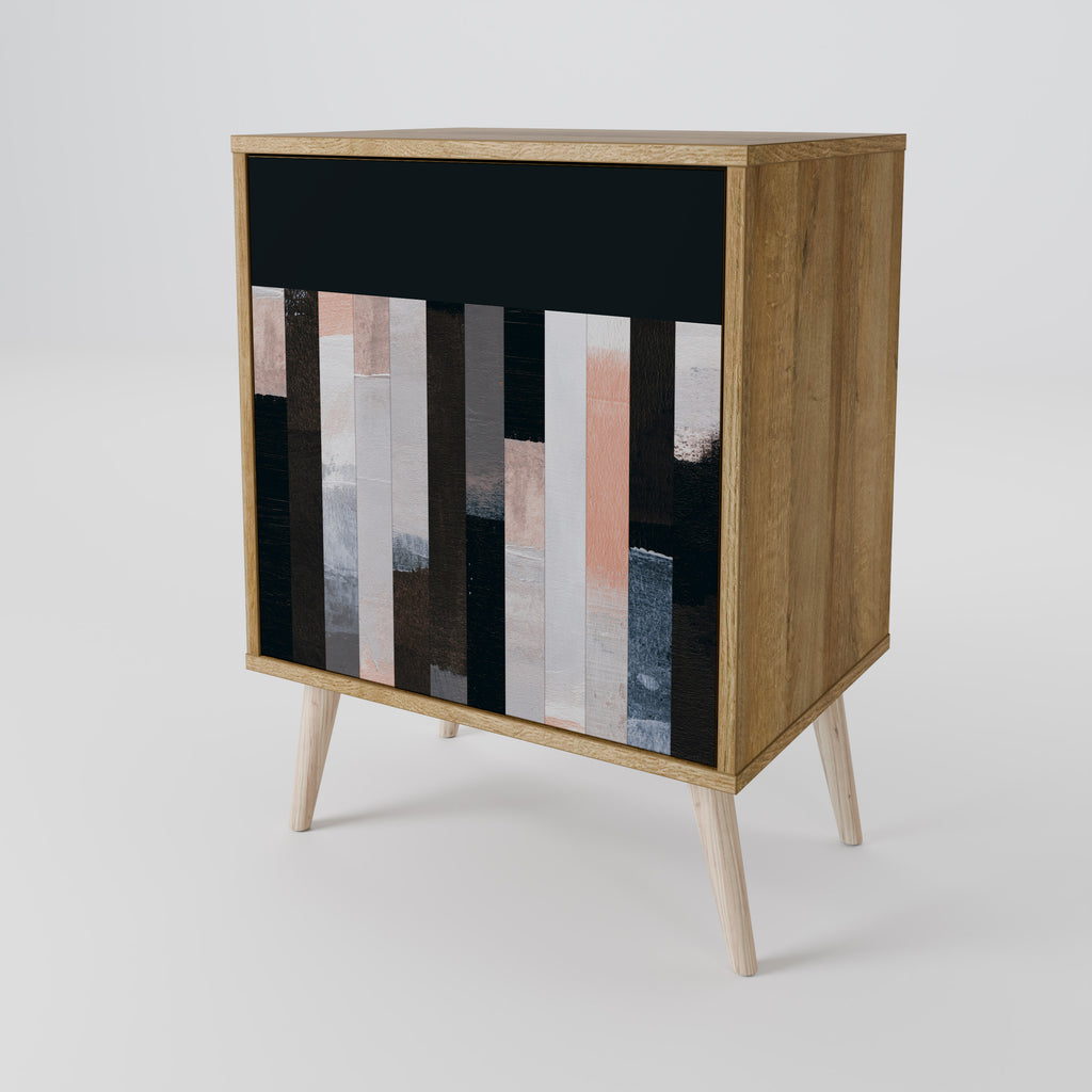 COLLAGE OF RECTANGLES Sideboard mit 1 Tür in Eiche-Optik