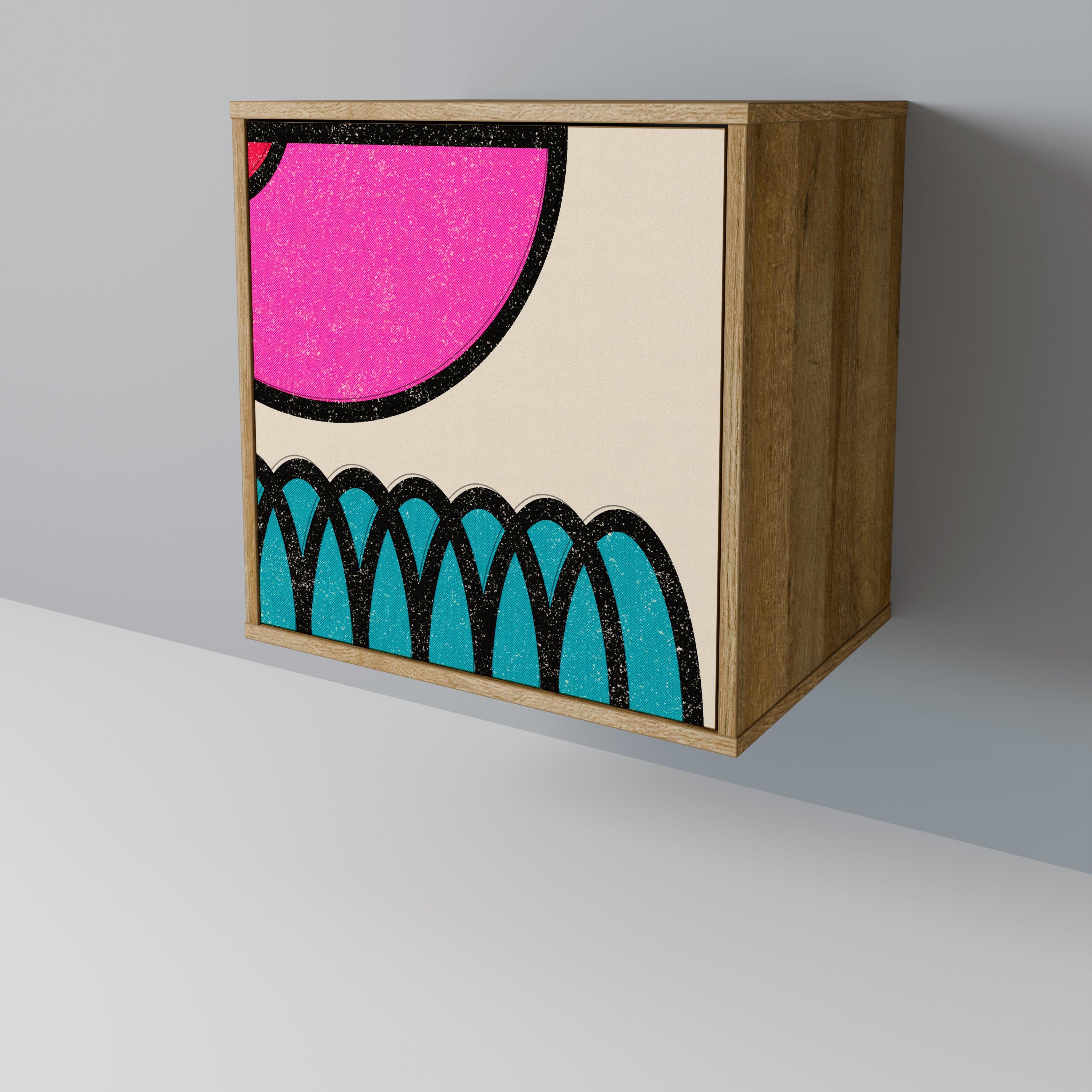 GEOMETRIC RHAPSODY Sideboard mit 1 Tür in Eiche-Optik