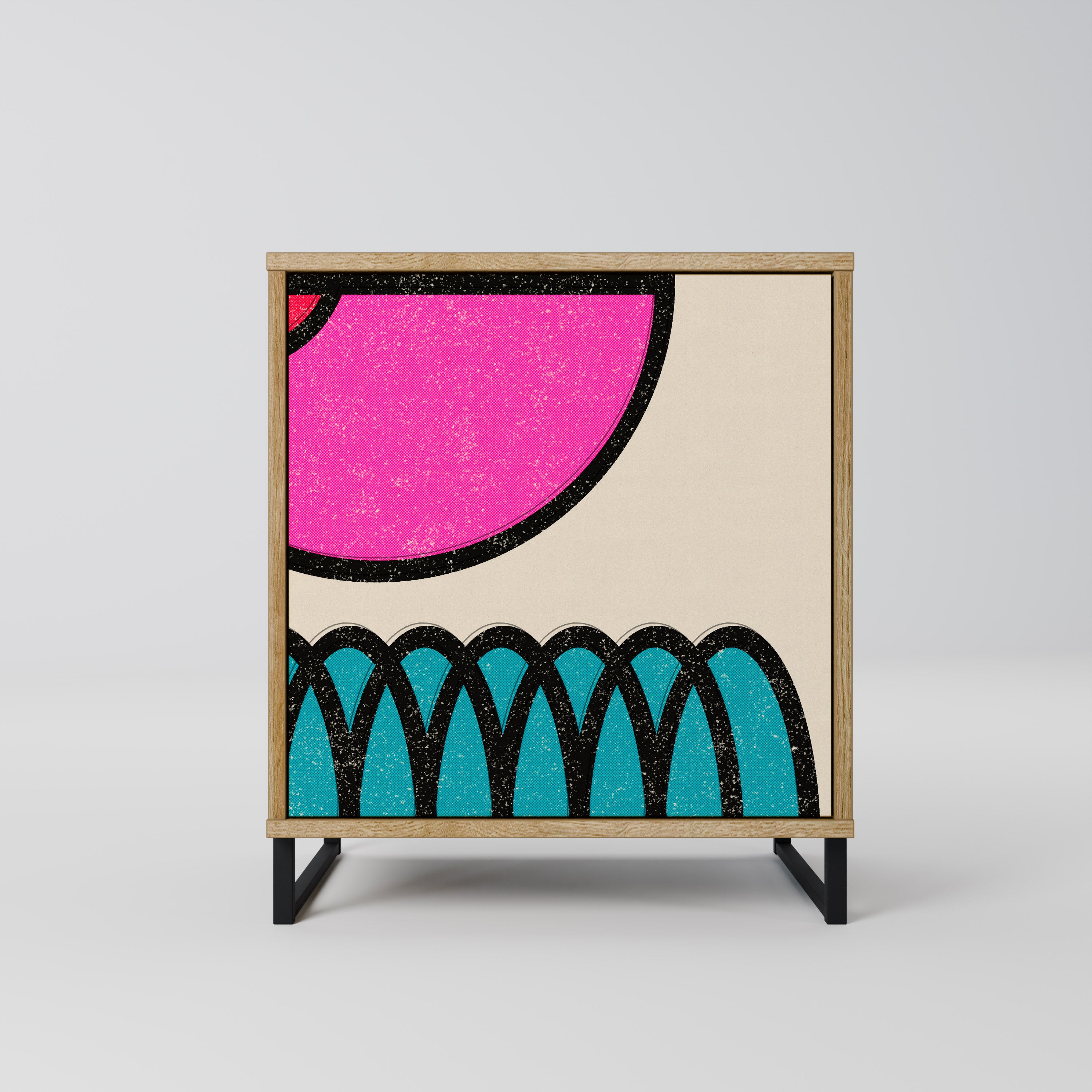 GEOMETRIC RHAPSODY Sideboard mit 1 Tür in Eiche-Optik