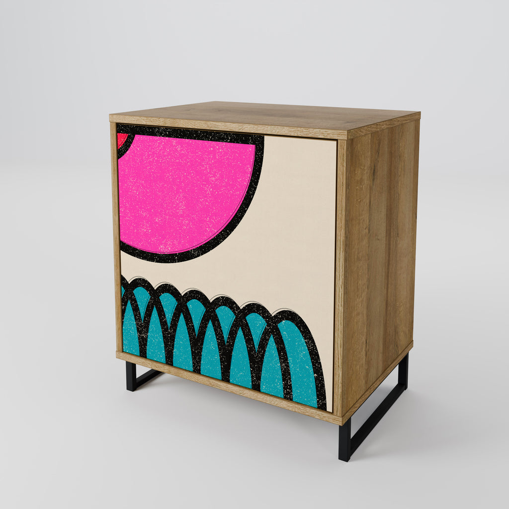 GEOMETRIC RHAPSODY Sideboard mit 1 Tür in Eiche-Optik
