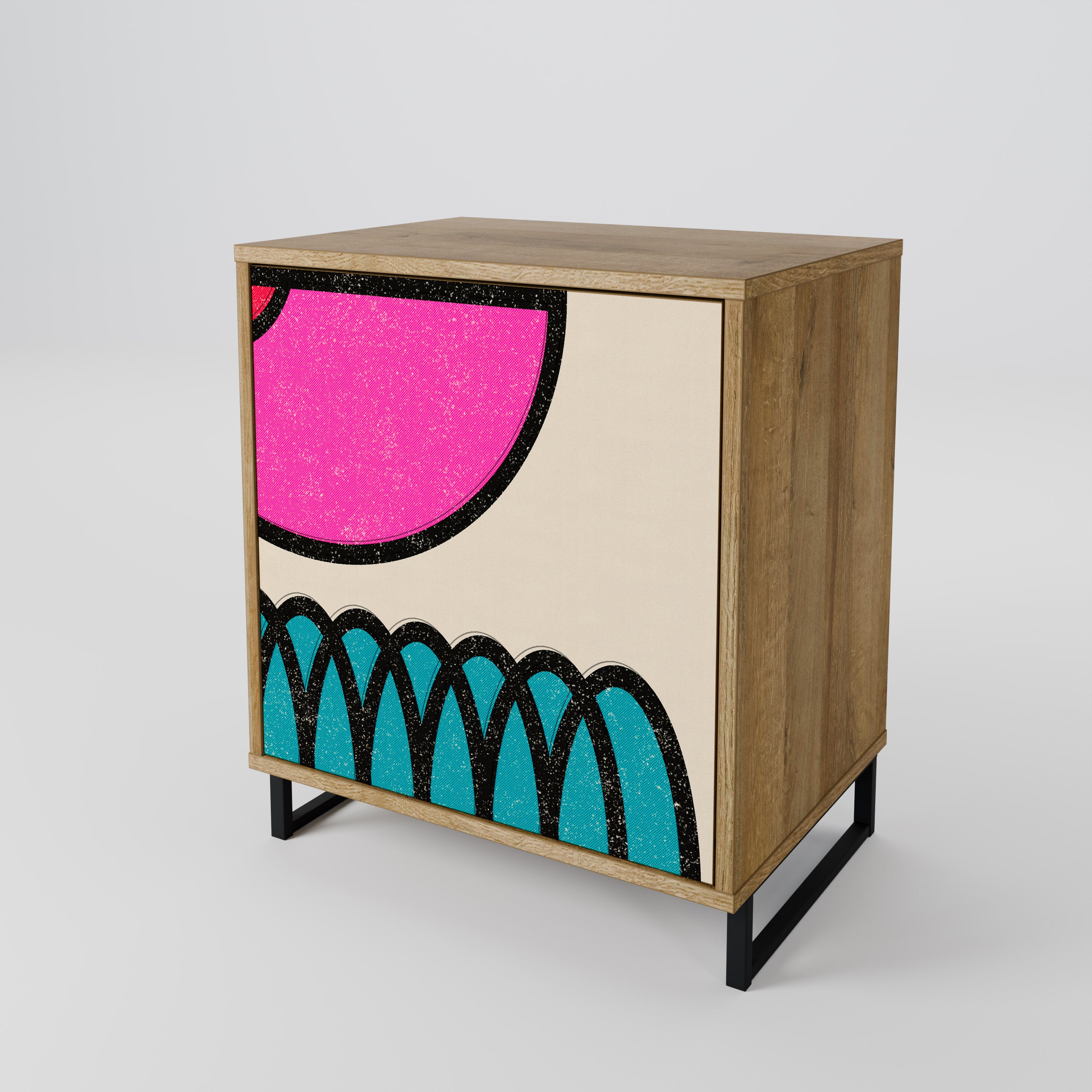 GEOMETRIC RHAPSODY Sideboard mit 1 Tür in Eiche-Optik