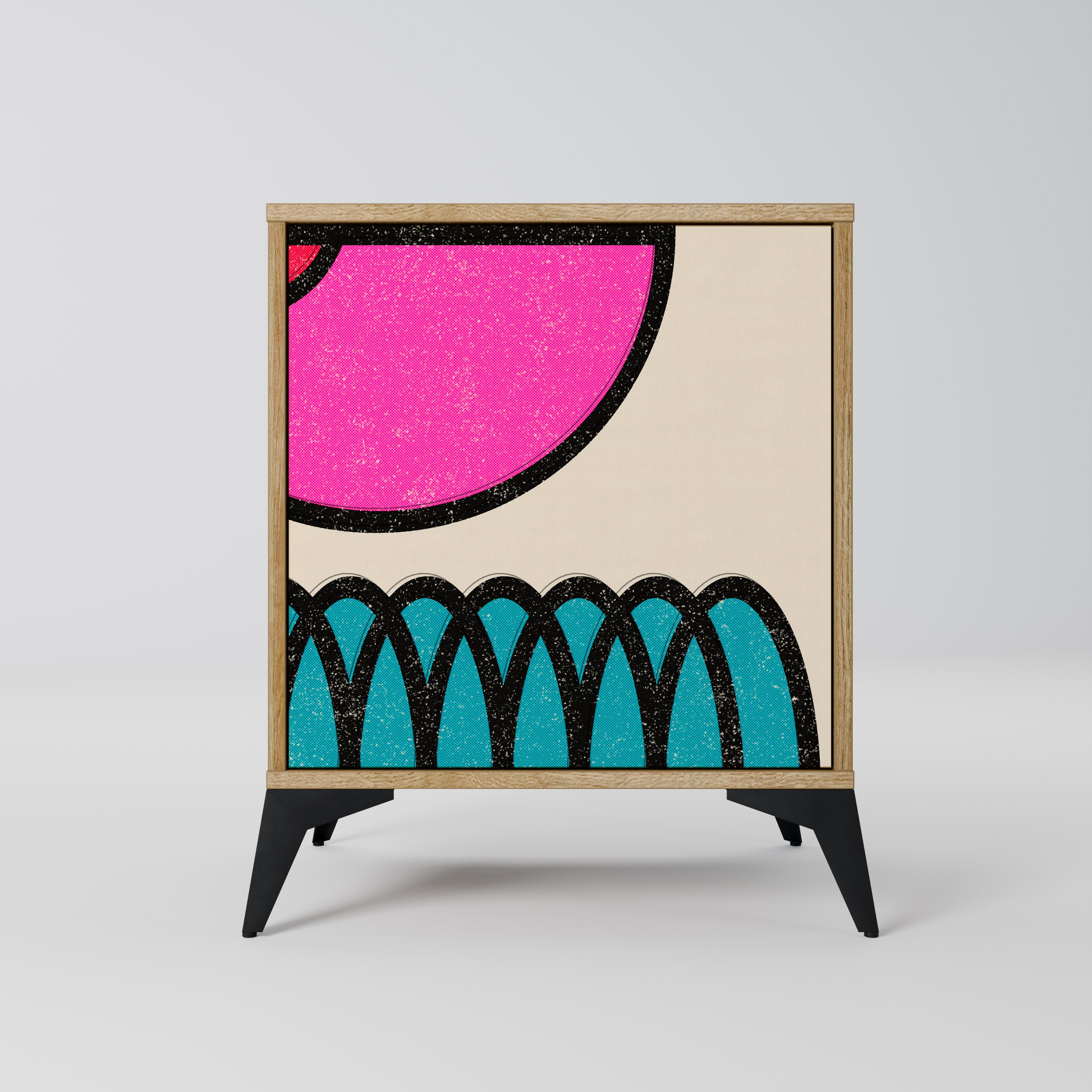 GEOMETRIC RHAPSODY Sideboard mit 1 Tür in Eiche-Optik