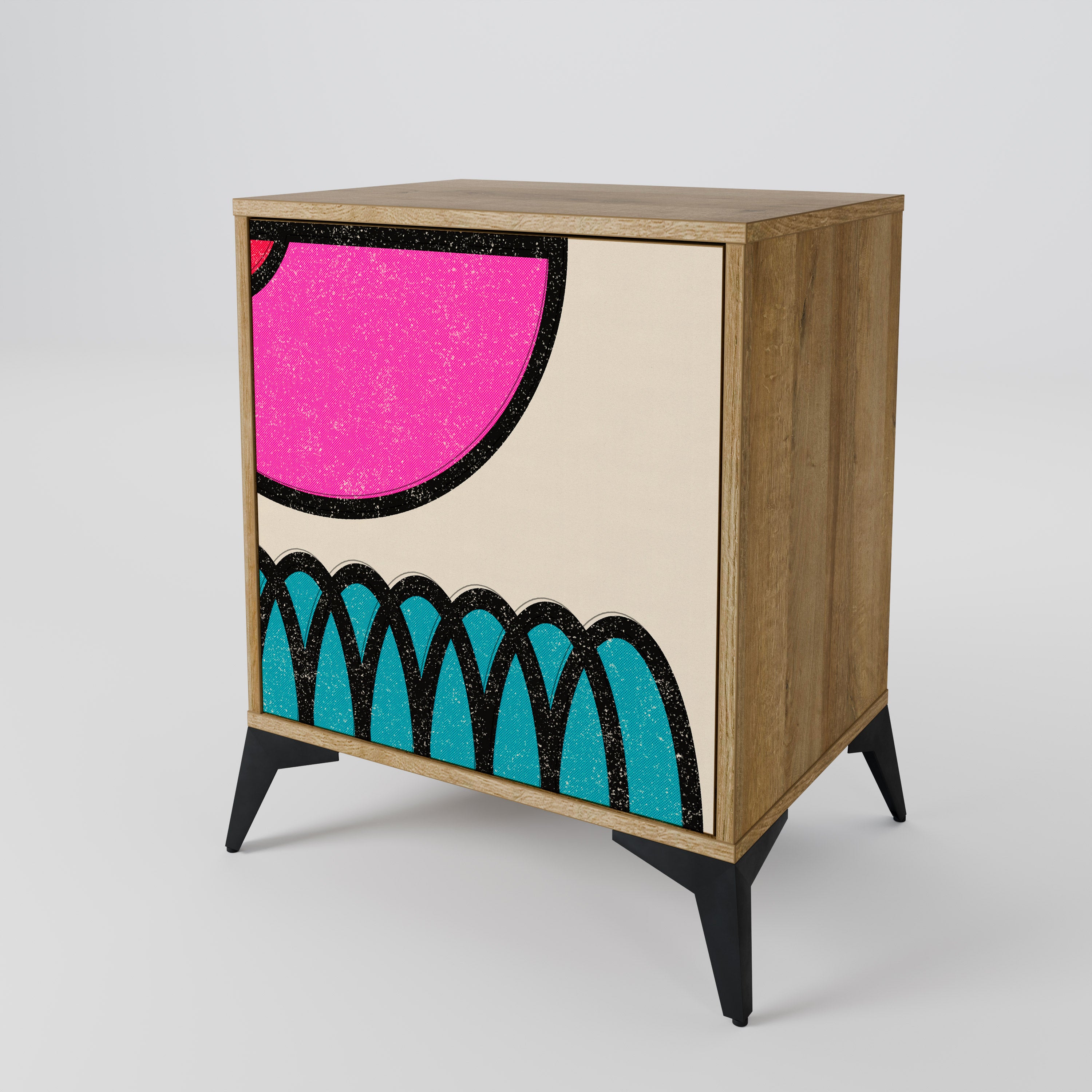 GEOMETRIC RHAPSODY Sideboard mit 1 Tür in Eiche-Optik