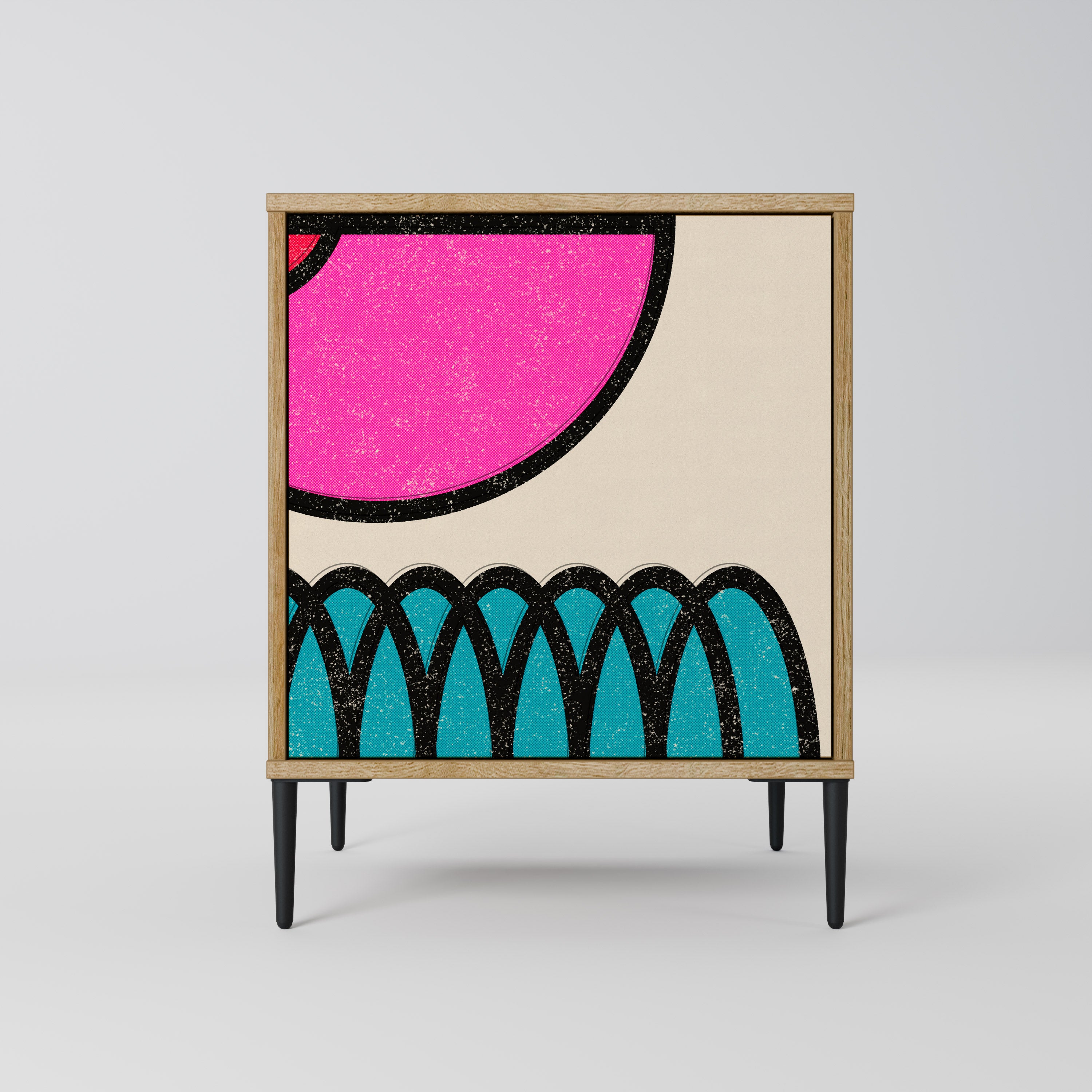 GEOMETRIC RHAPSODY Sideboard mit 1 Tür in Eiche-Optik