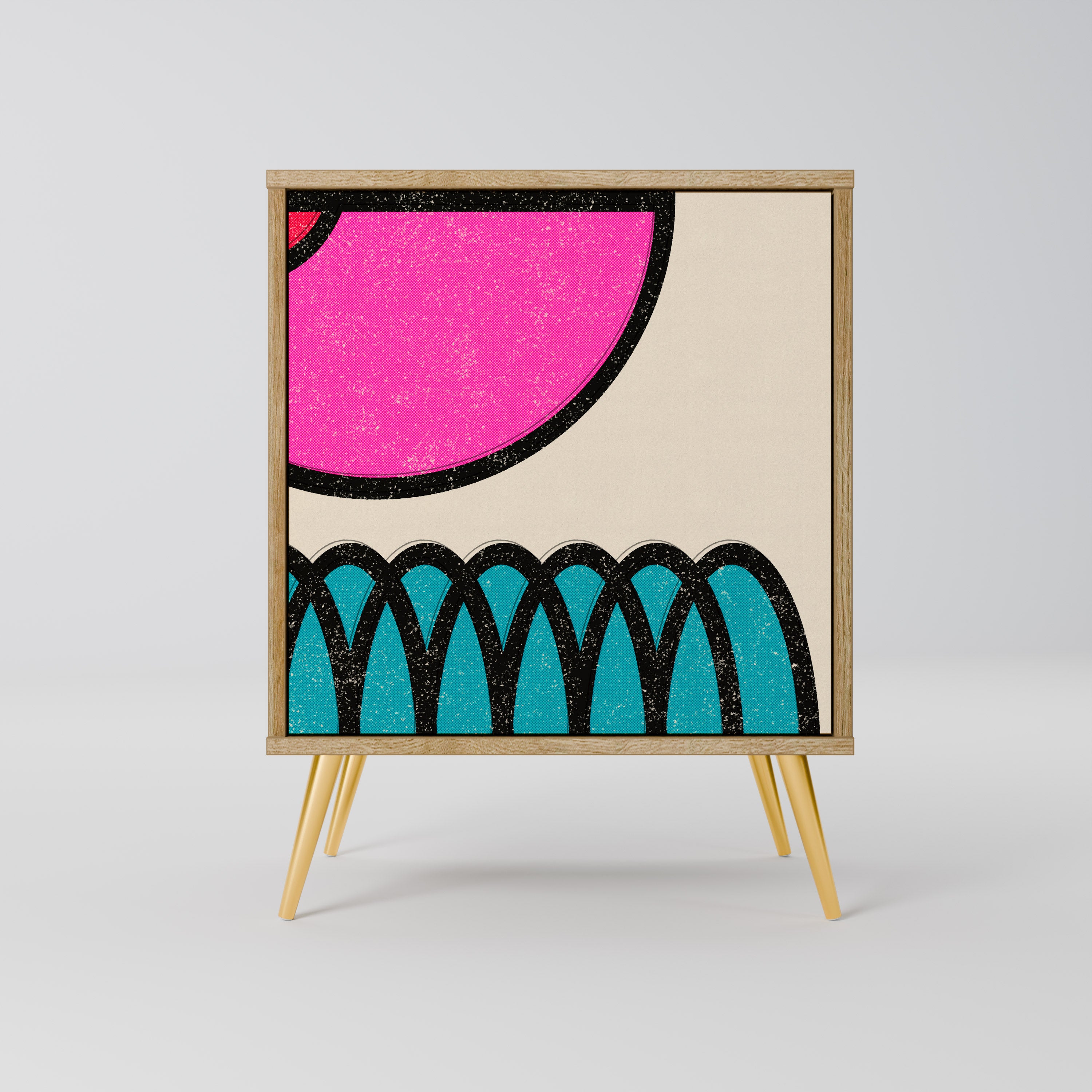 GEOMETRIC RHAPSODY Sideboard mit 1 Tür in Eiche-Optik