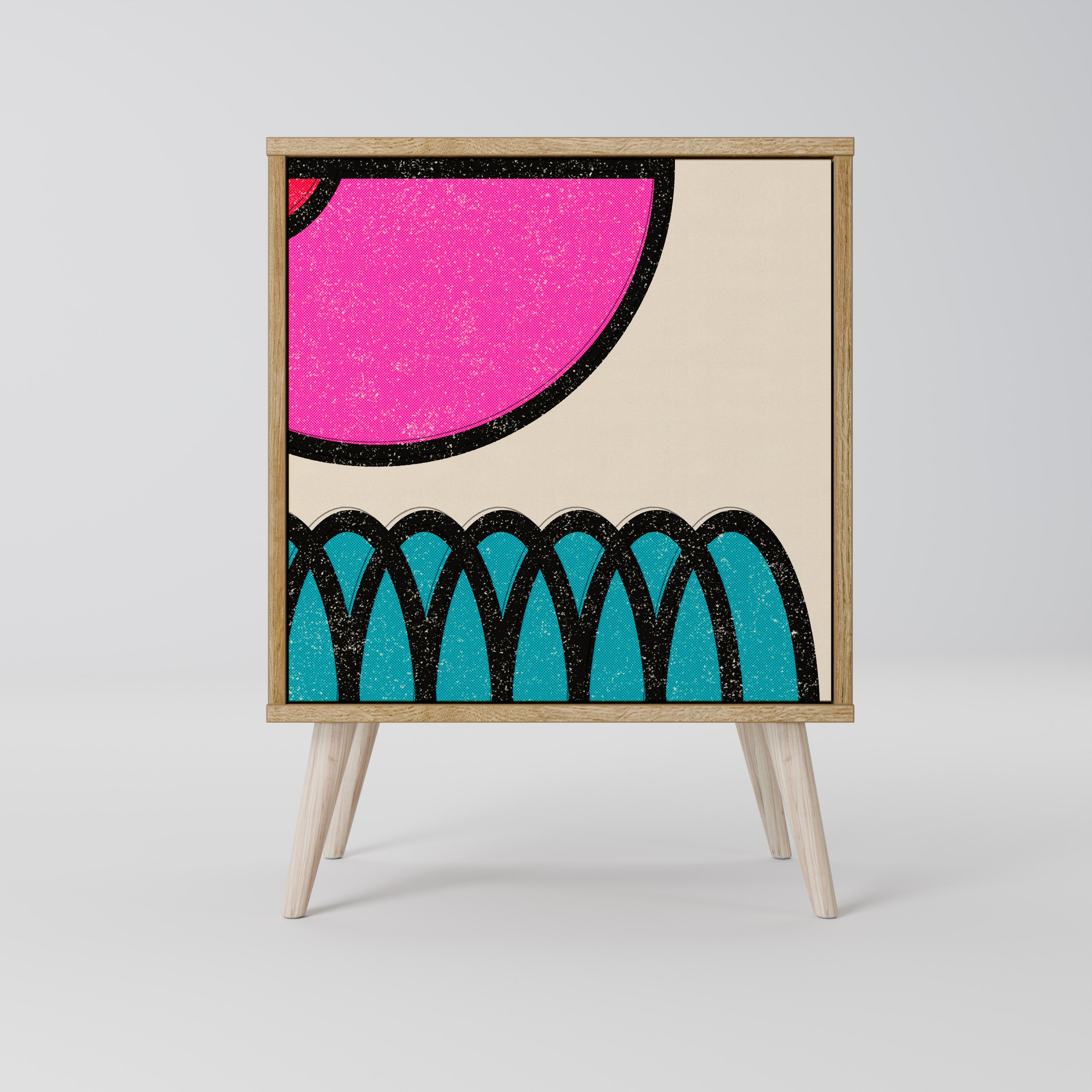 GEOMETRIC RHAPSODY Sideboard mit 1 Tür in Eiche-Optik