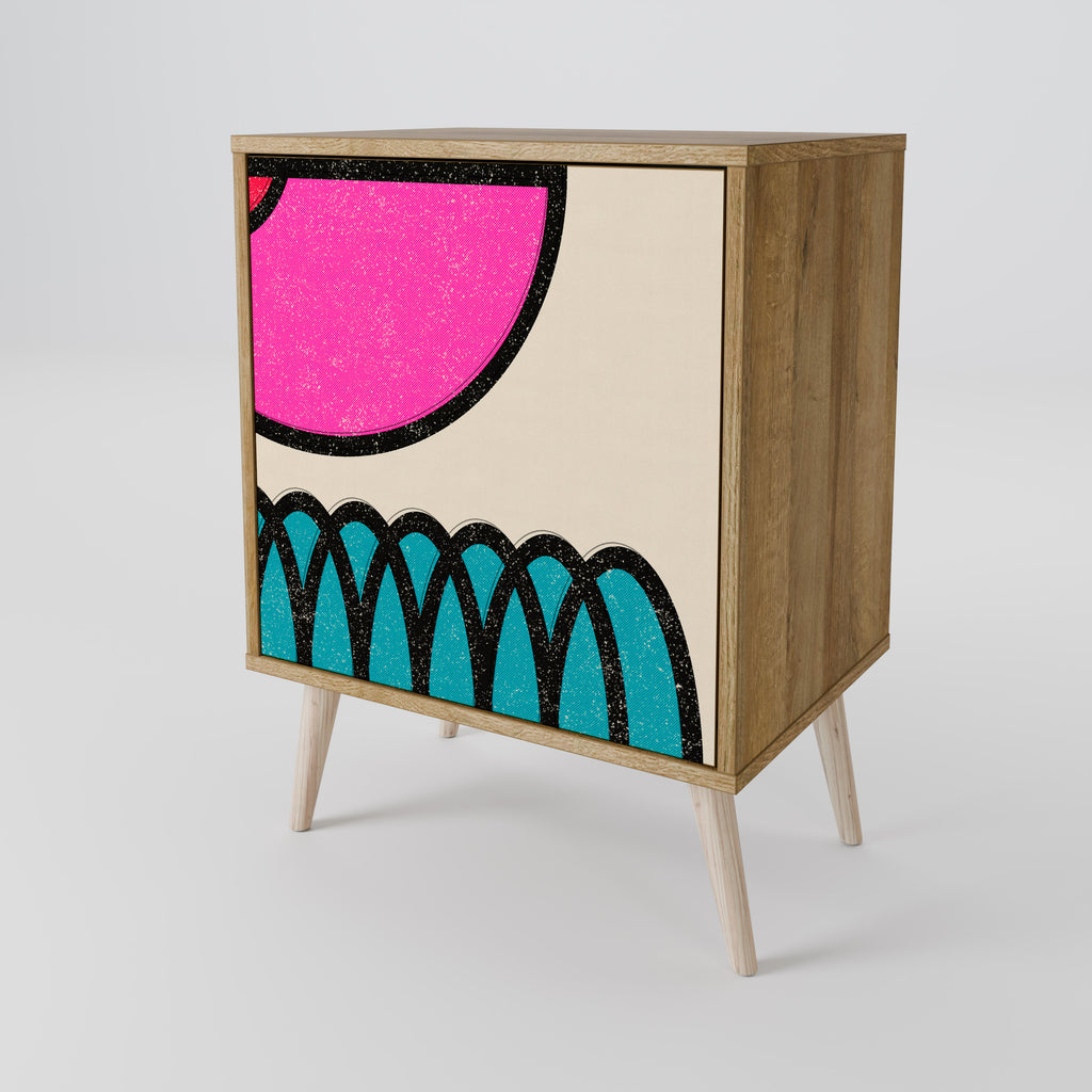 GEOMETRIC RHAPSODY Sideboard mit 1 Tür in Eiche-Optik