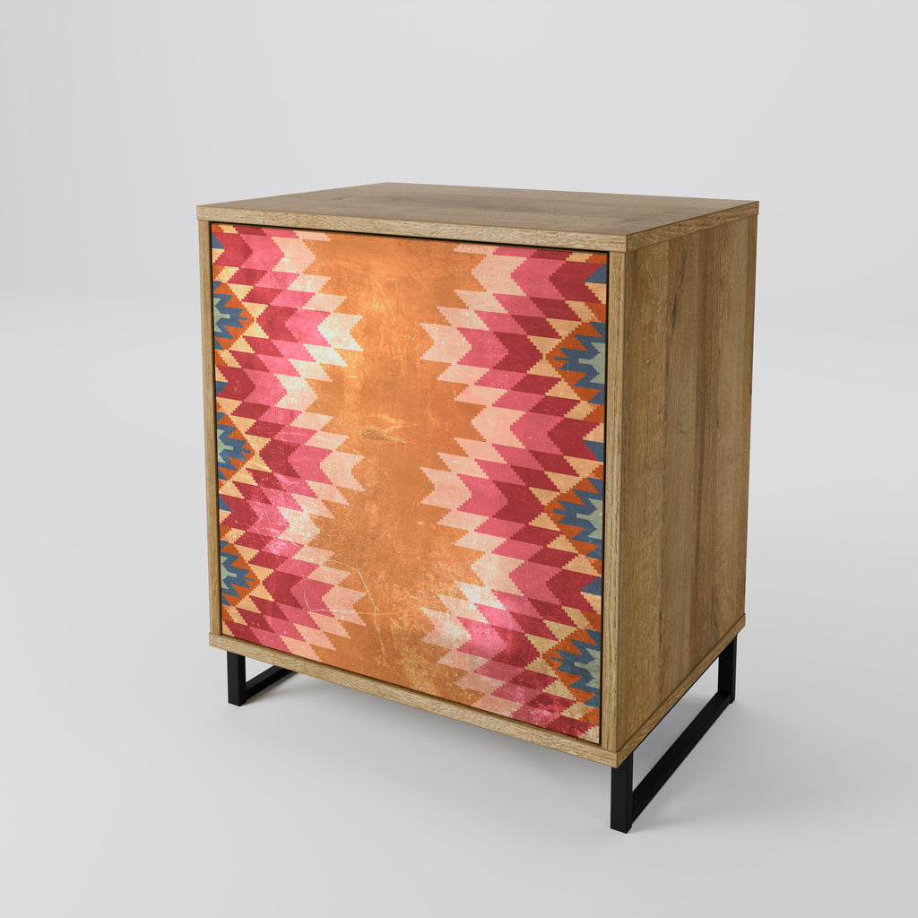 INDIAN FOLK 1-Door Sideboard in Oak Effect
