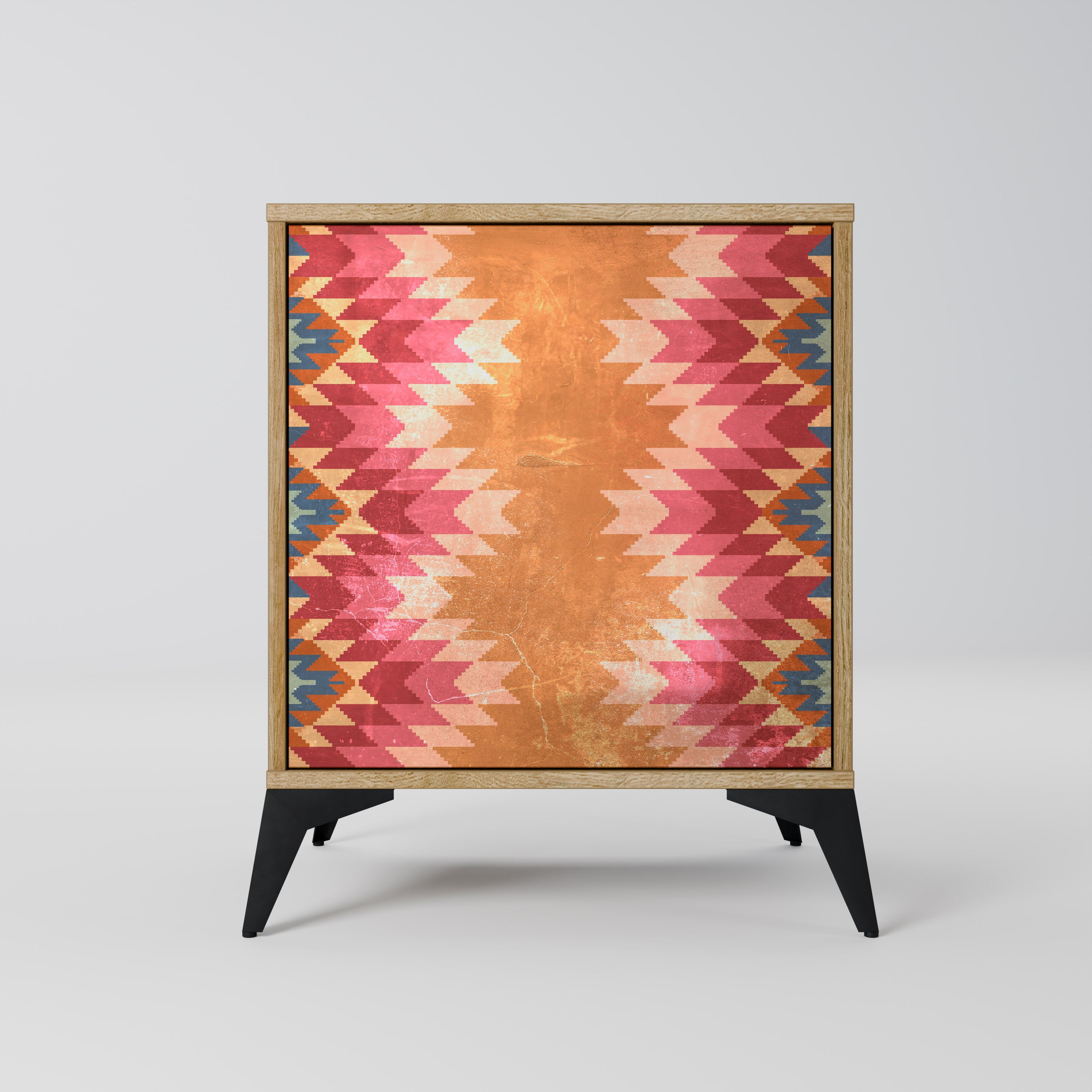 INDIAN FOLK Sideboard mit 1 Tür in Eiche-Optik