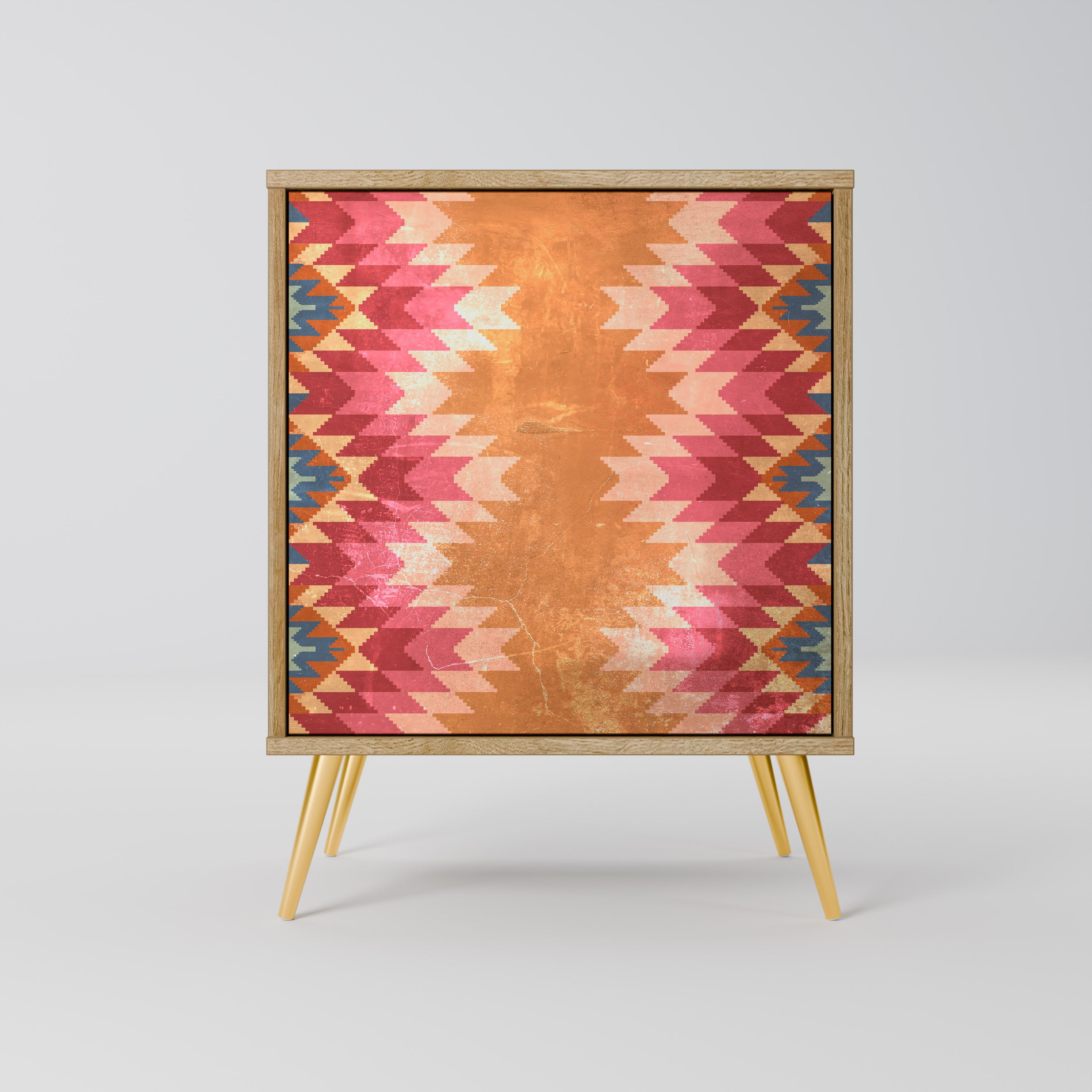 INDIAN FOLK Sideboard mit 1 Tür in Eiche-Optik