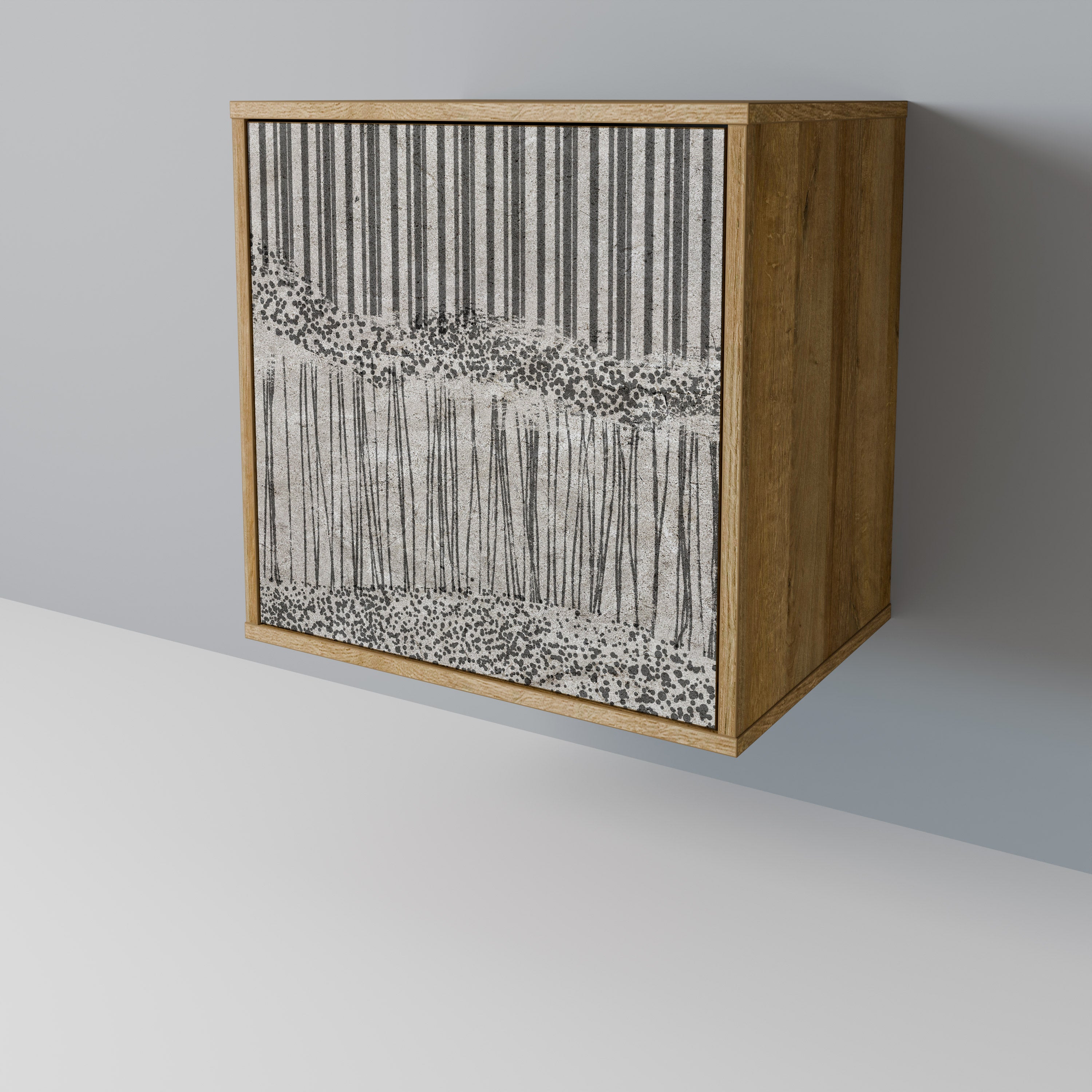 GRAIN LINES Sideboard mit 1 Tür in Eiche-Optik