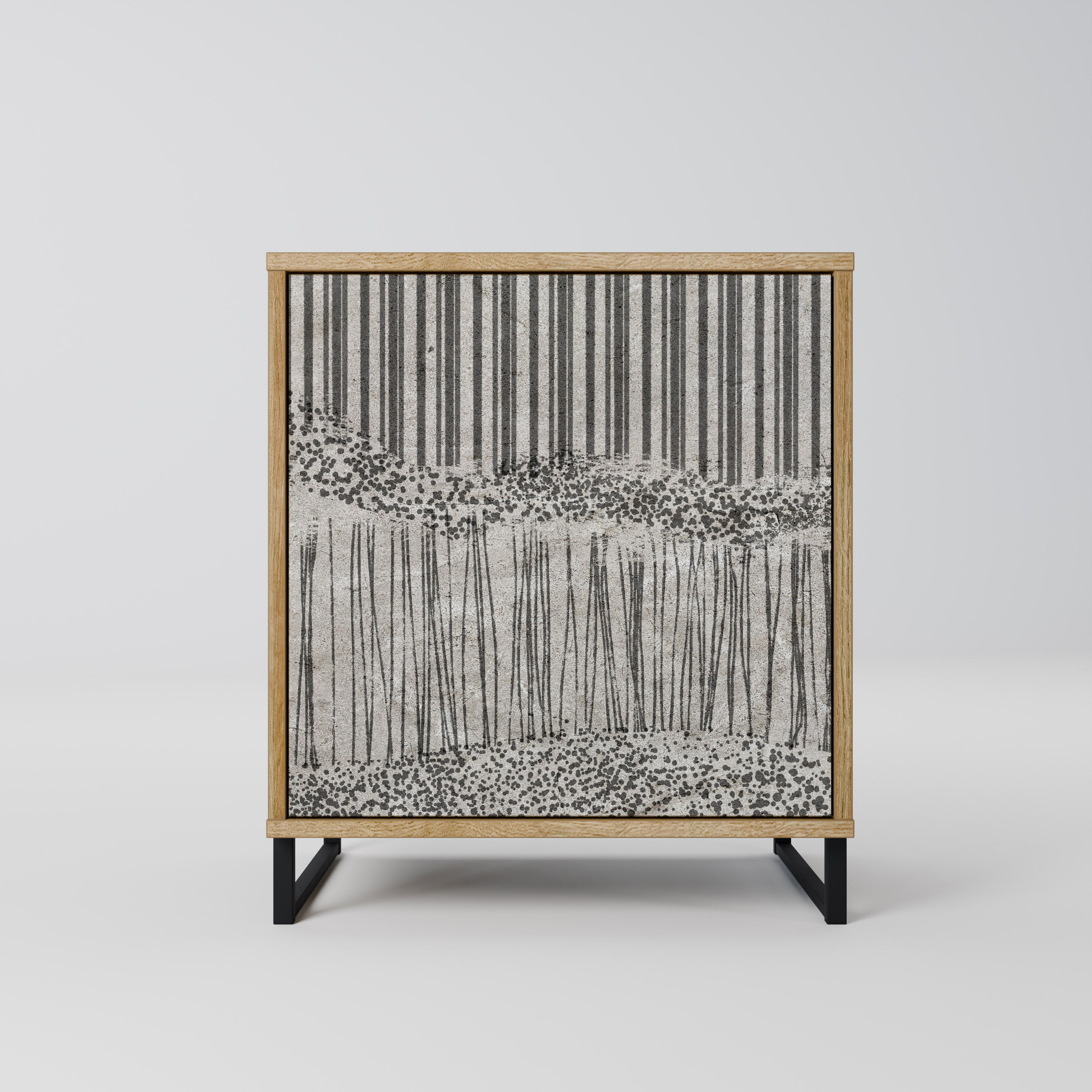 GRAIN LINES Sideboard mit 1 Tür in Eiche-Optik