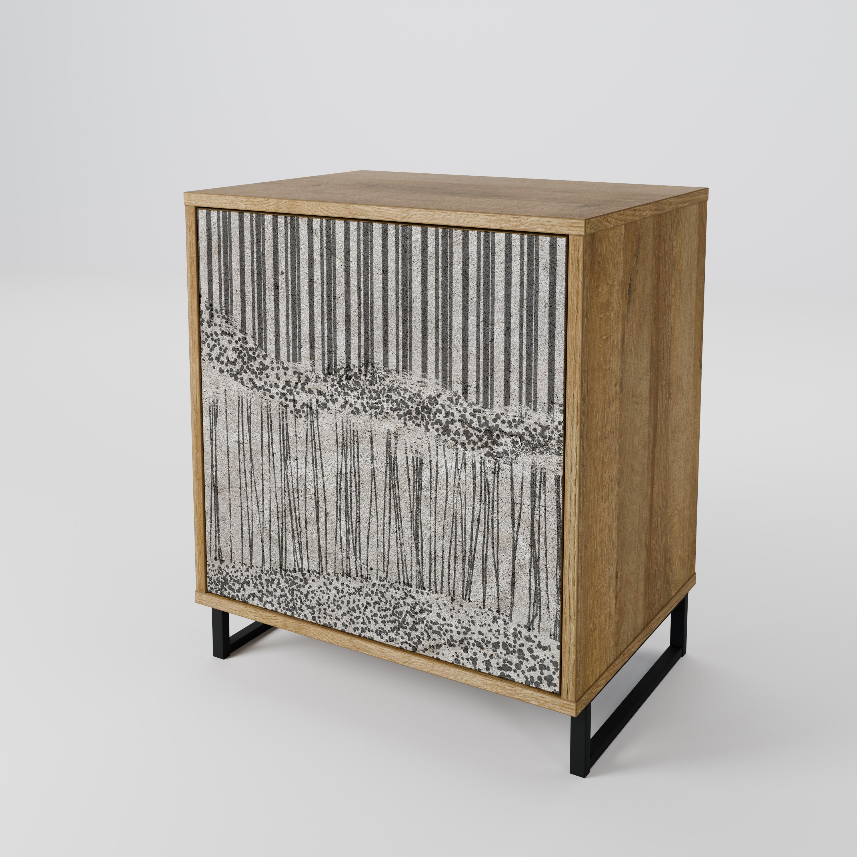 GRAIN LINES Sideboard mit 1 Tür in Eiche-Optik