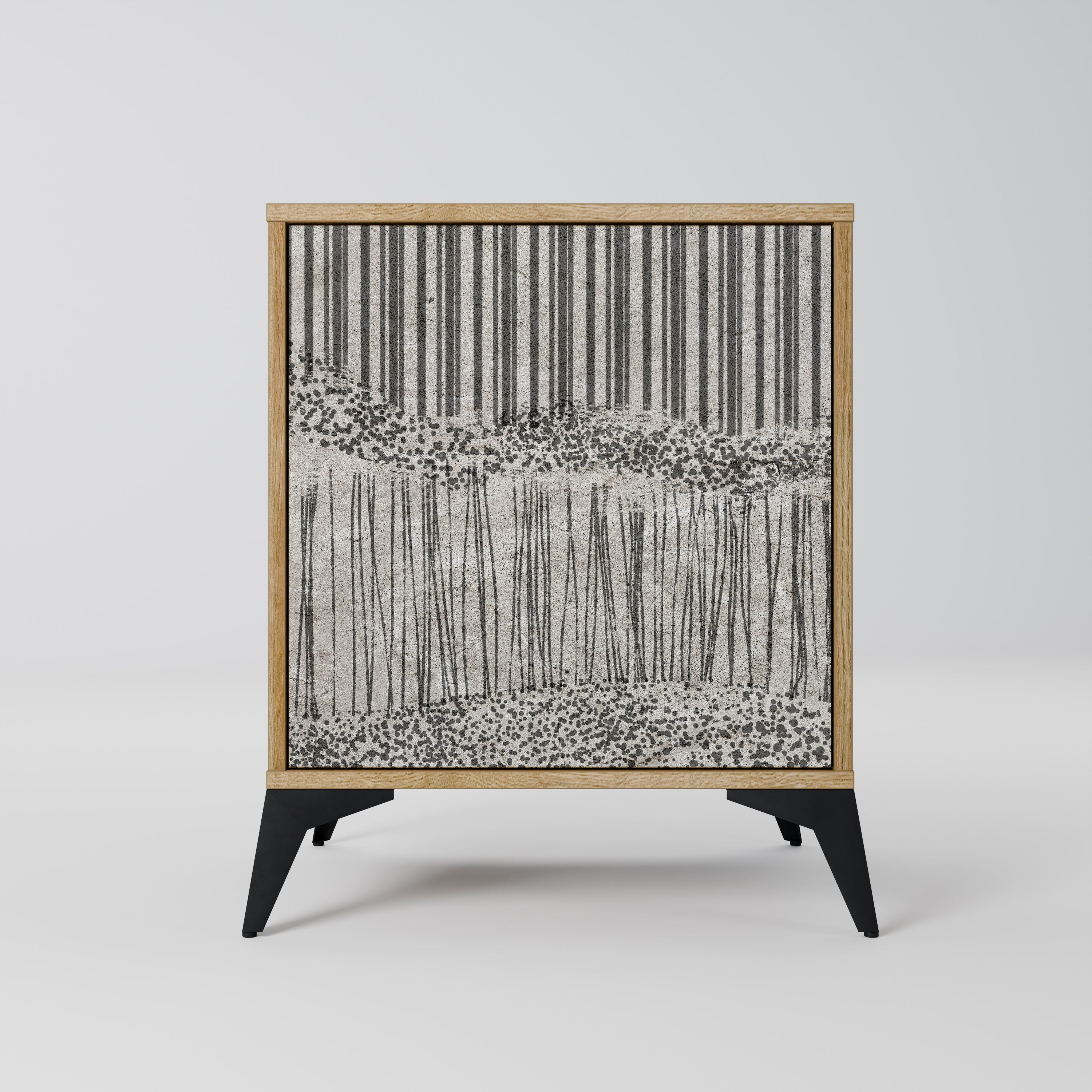 GRAIN LINES Sideboard mit 1 Tür in Eiche-Optik