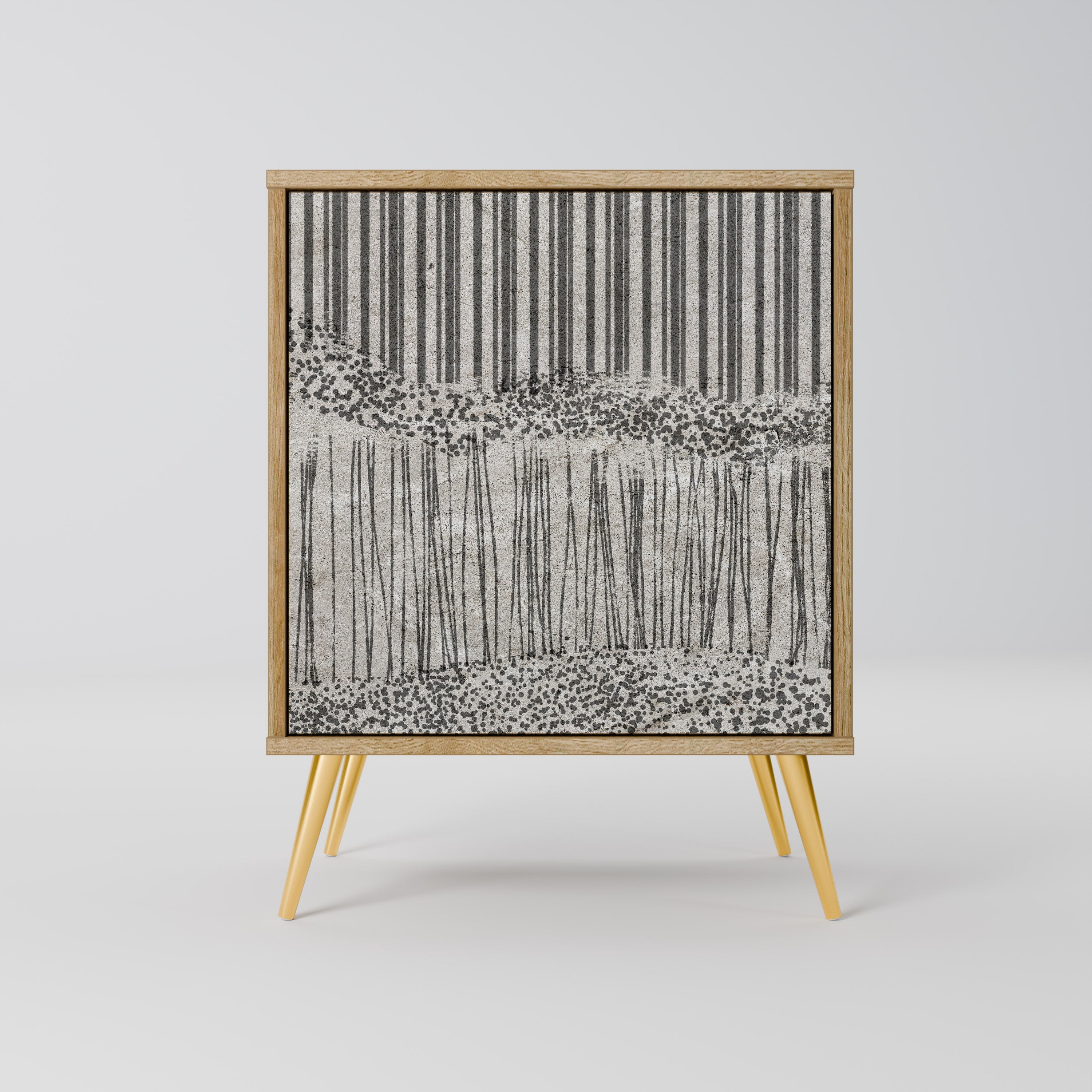 GRAIN LINES Sideboard mit 1 Tür in Eiche-Optik