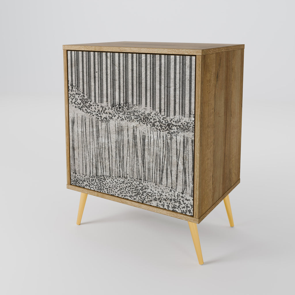 GRAIN LINES Sideboard mit 1 Tür in Eiche-Optik