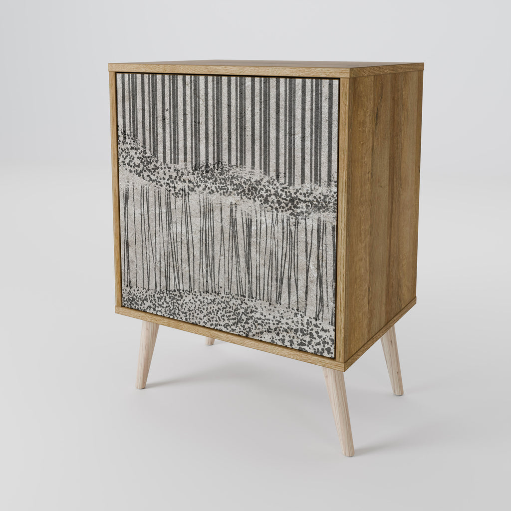 GRAIN LINES Sideboard mit 1 Tür in Eiche-Optik