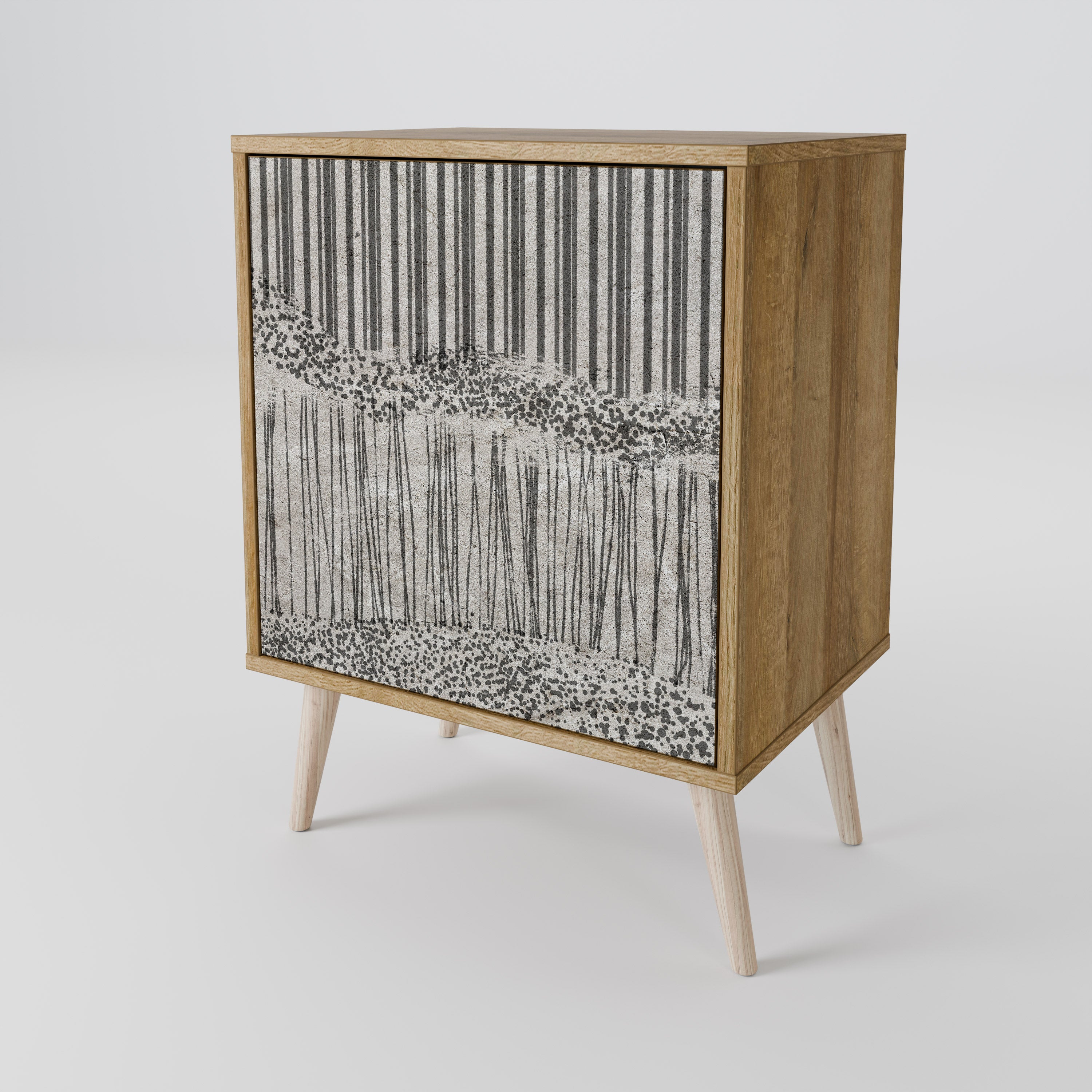 GRAIN LINES Sideboard mit 1 Tür in Eiche-Optik