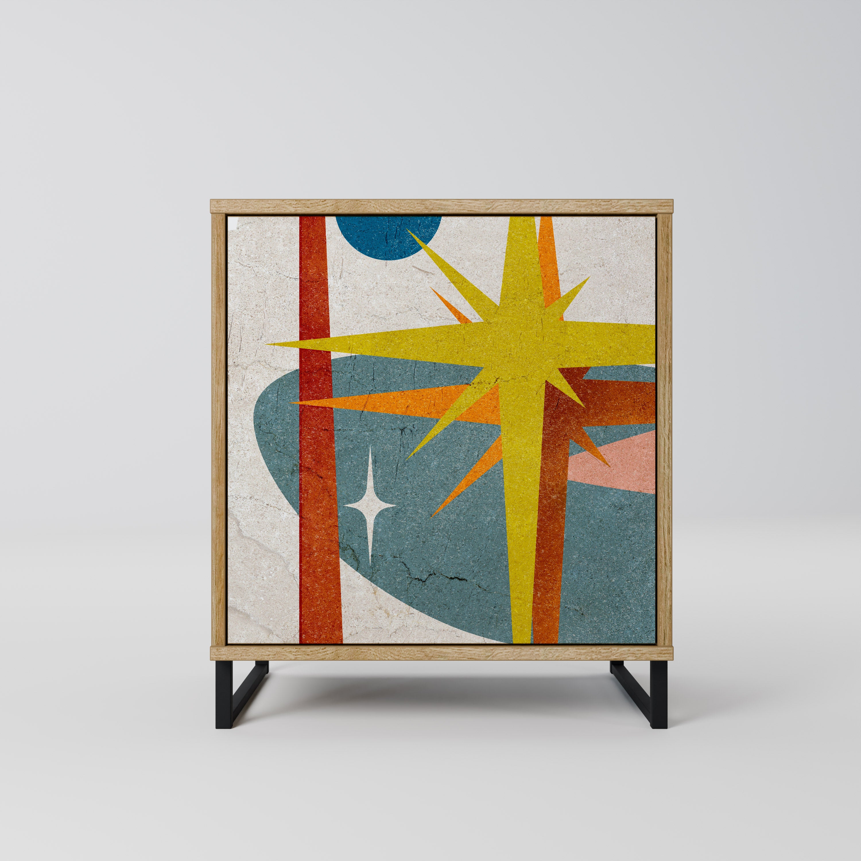 INTERSTELLAR VIBES Sideboard mit 1 Tür in Eiche-Optik