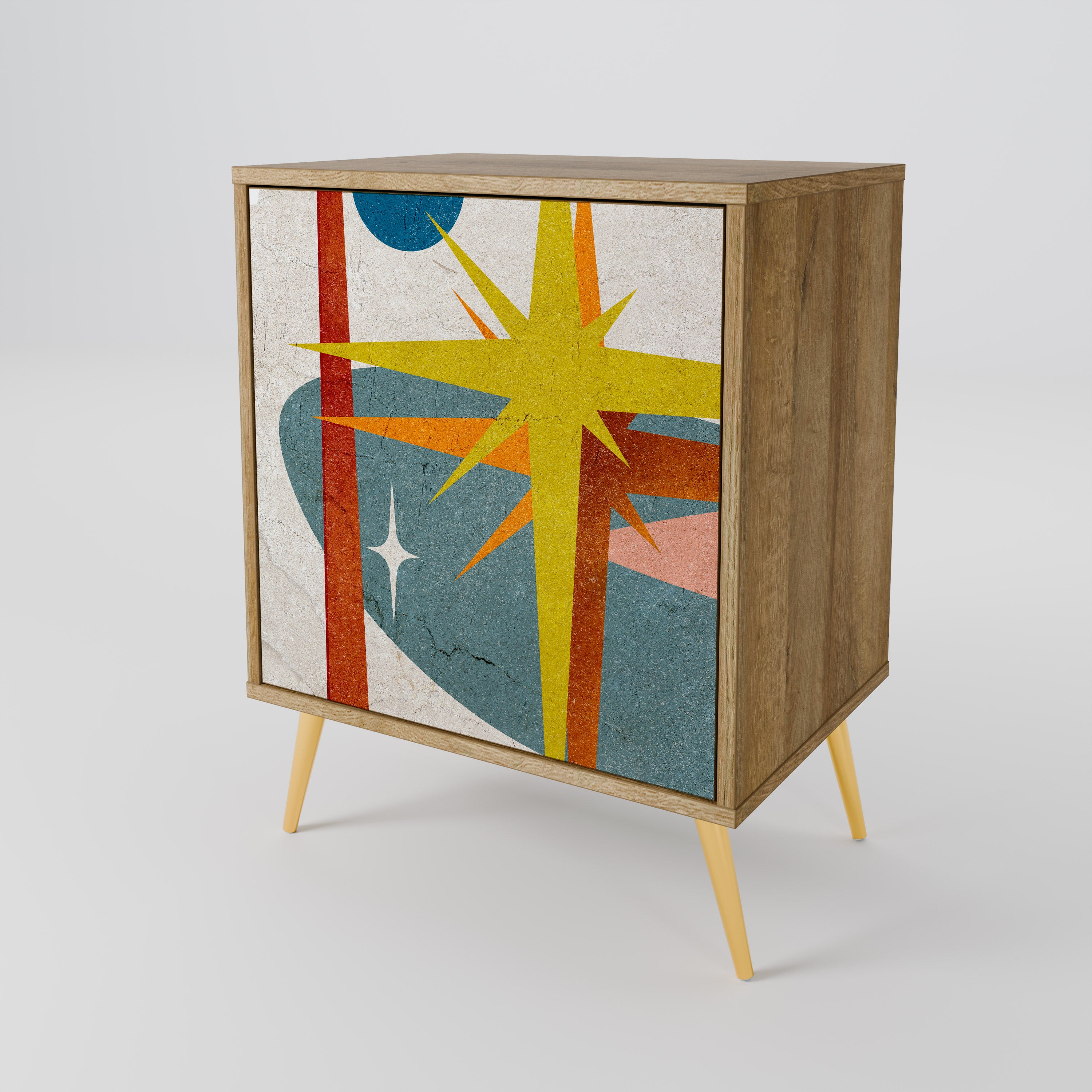 INTERSTELLAR VIBES Sideboard mit 1 Tür in Eiche-Optik