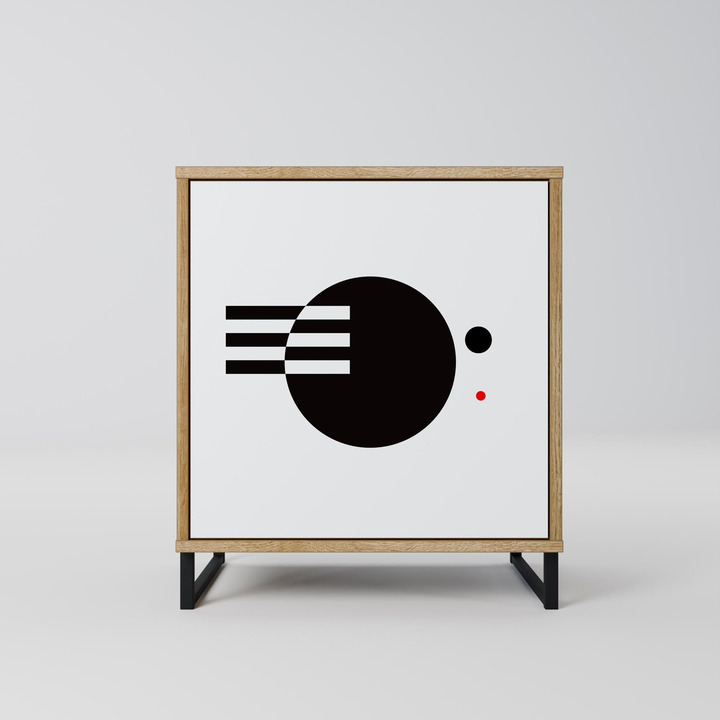 BLACK AND WHITE COMBINATION Sideboard mit 1 Tür in Eiche-Optik