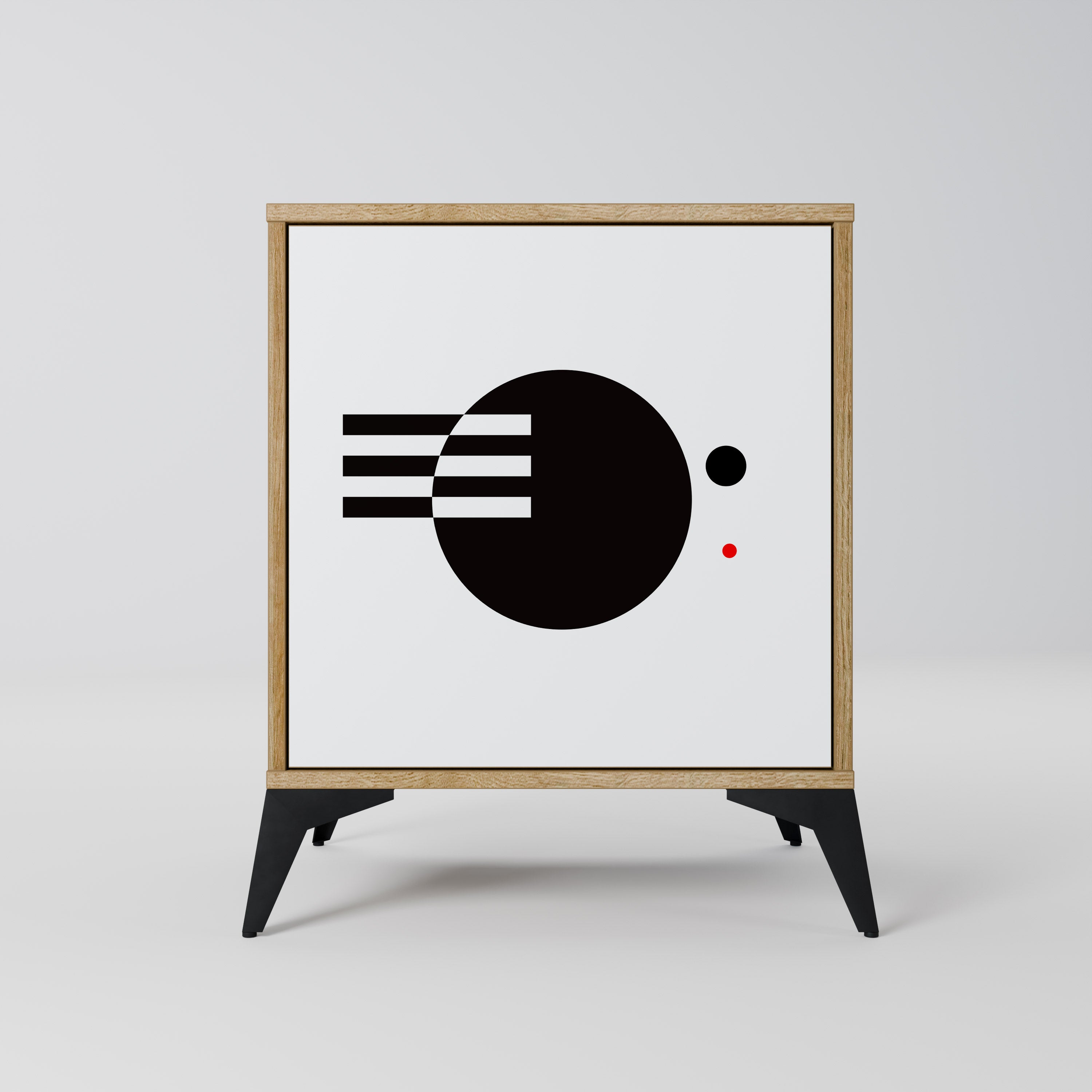 BLACK AND WHITE COMBINATION Sideboard mit 1 Tür in Eiche-Optik