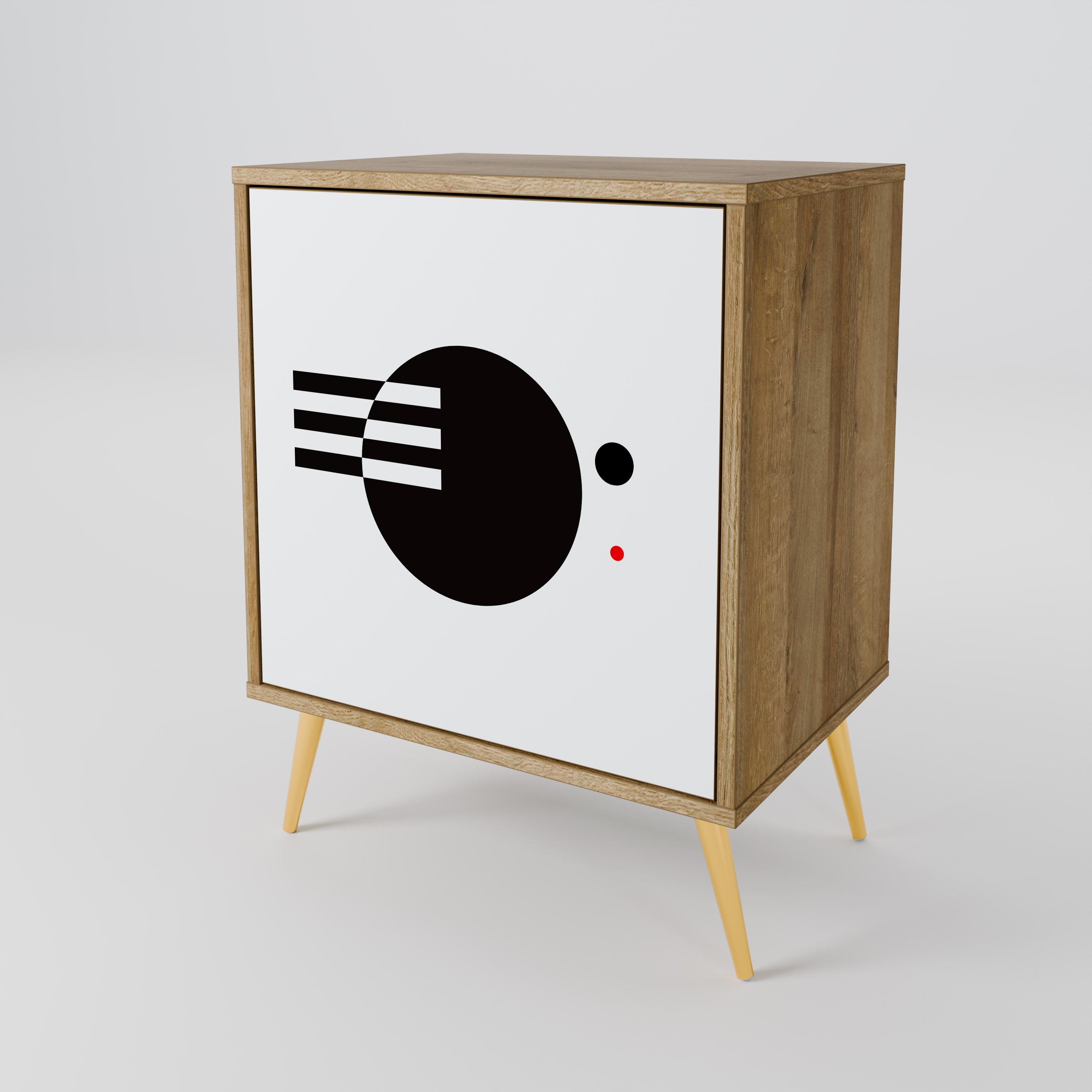 BLACK AND WHITE COMBINATION Sideboard mit 1 Tür in Eiche-Optik