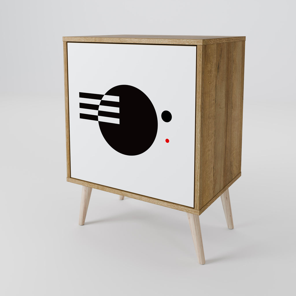 BLACK AND WHITE COMBINATION Sideboard mit 1 Tür in Eiche-Optik