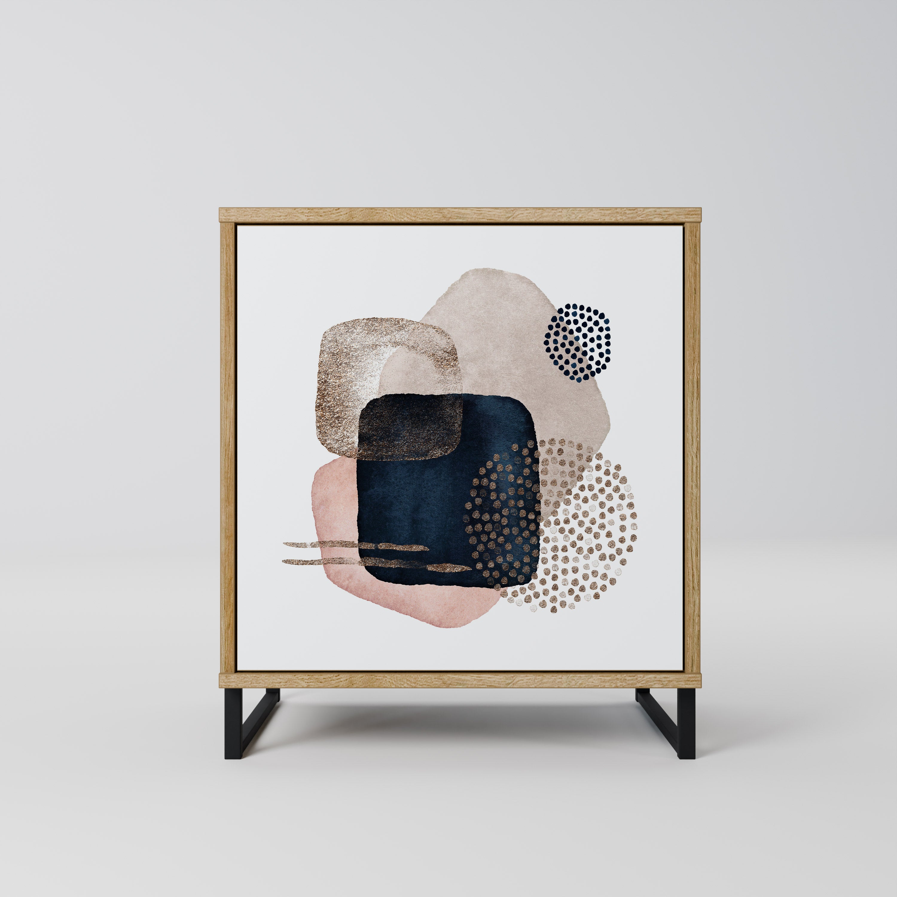 COLORFUL SHAPES Sideboard mit 1 Tür in Eiche-Optik