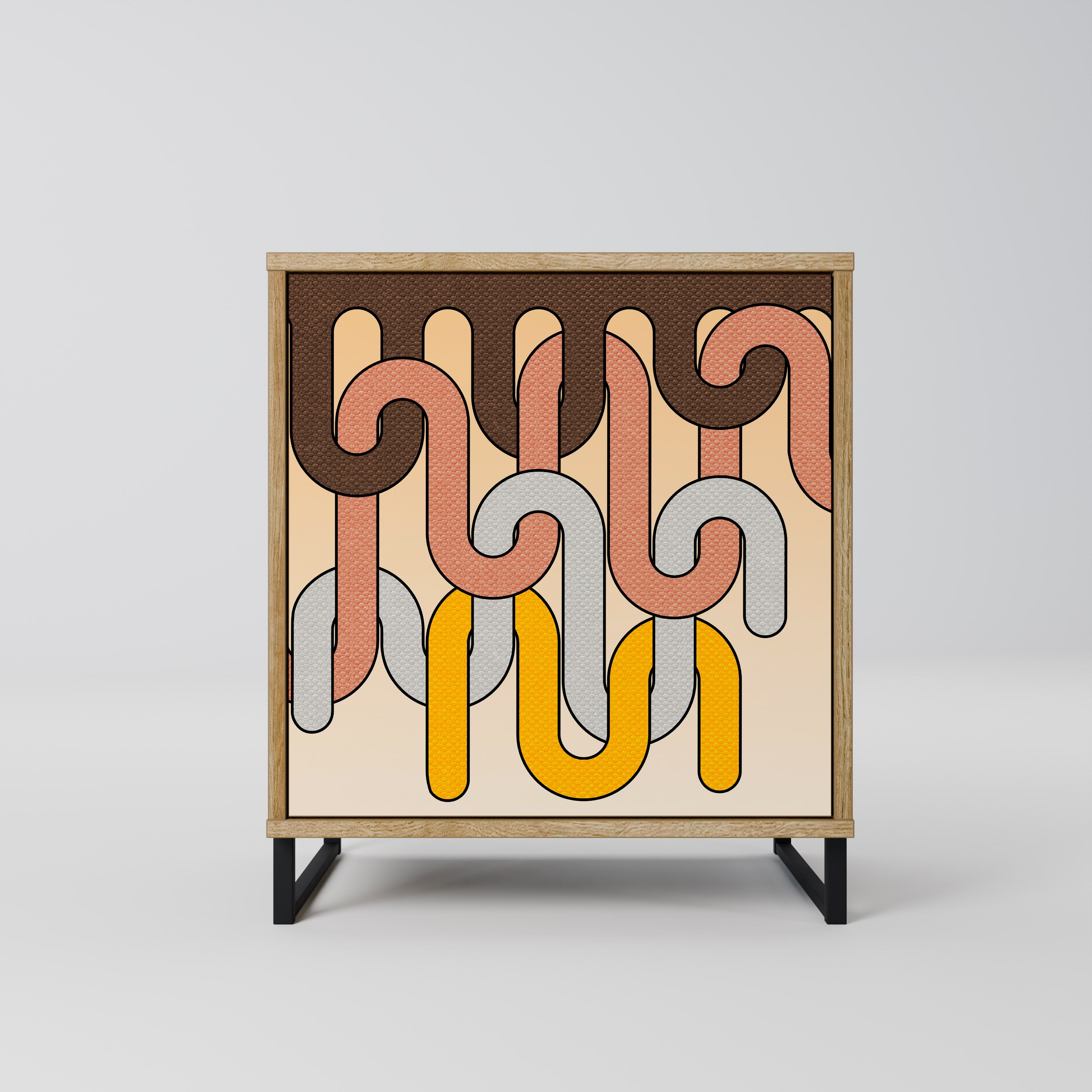 COLORFUL STRINGS Sideboard mit 1 Tür in Eiche-Optik