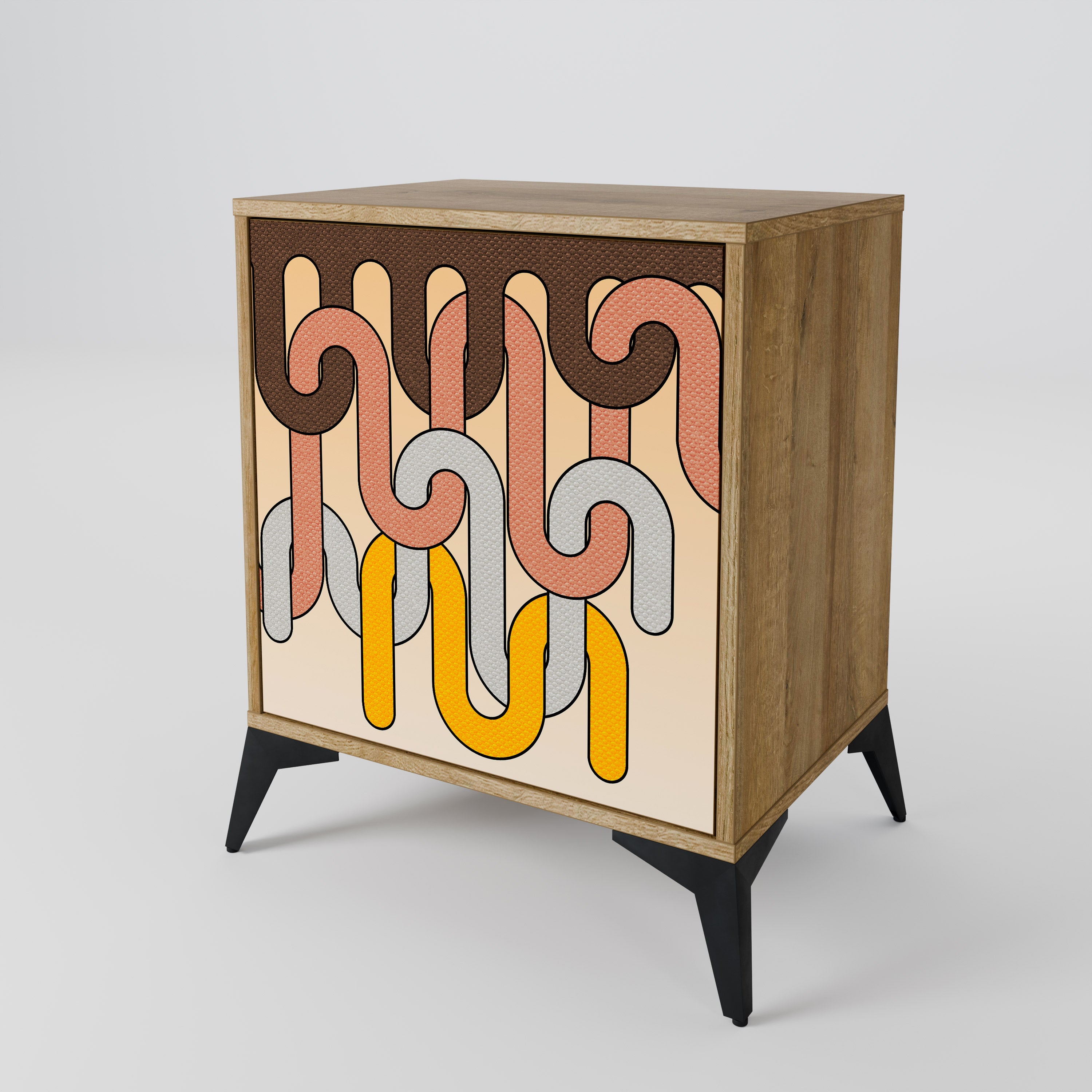 COLORFUL STRINGS Sideboard mit 1 Tür in Eiche-Optik