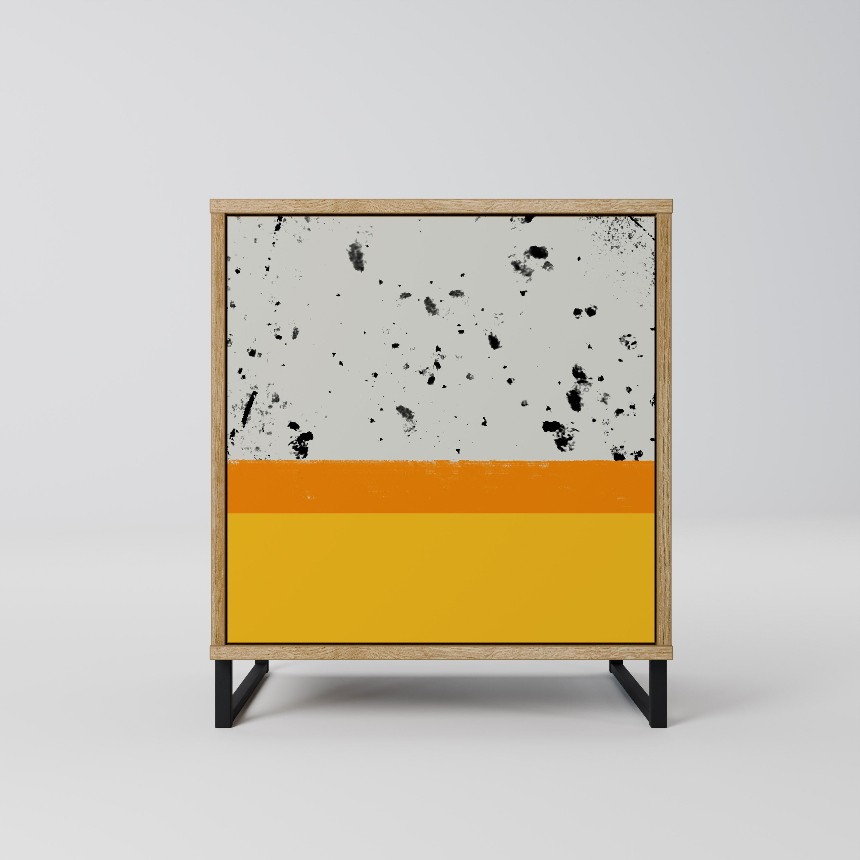 DYED BY ORANGE Sideboard mit 1 Tür in Eiche-Optik