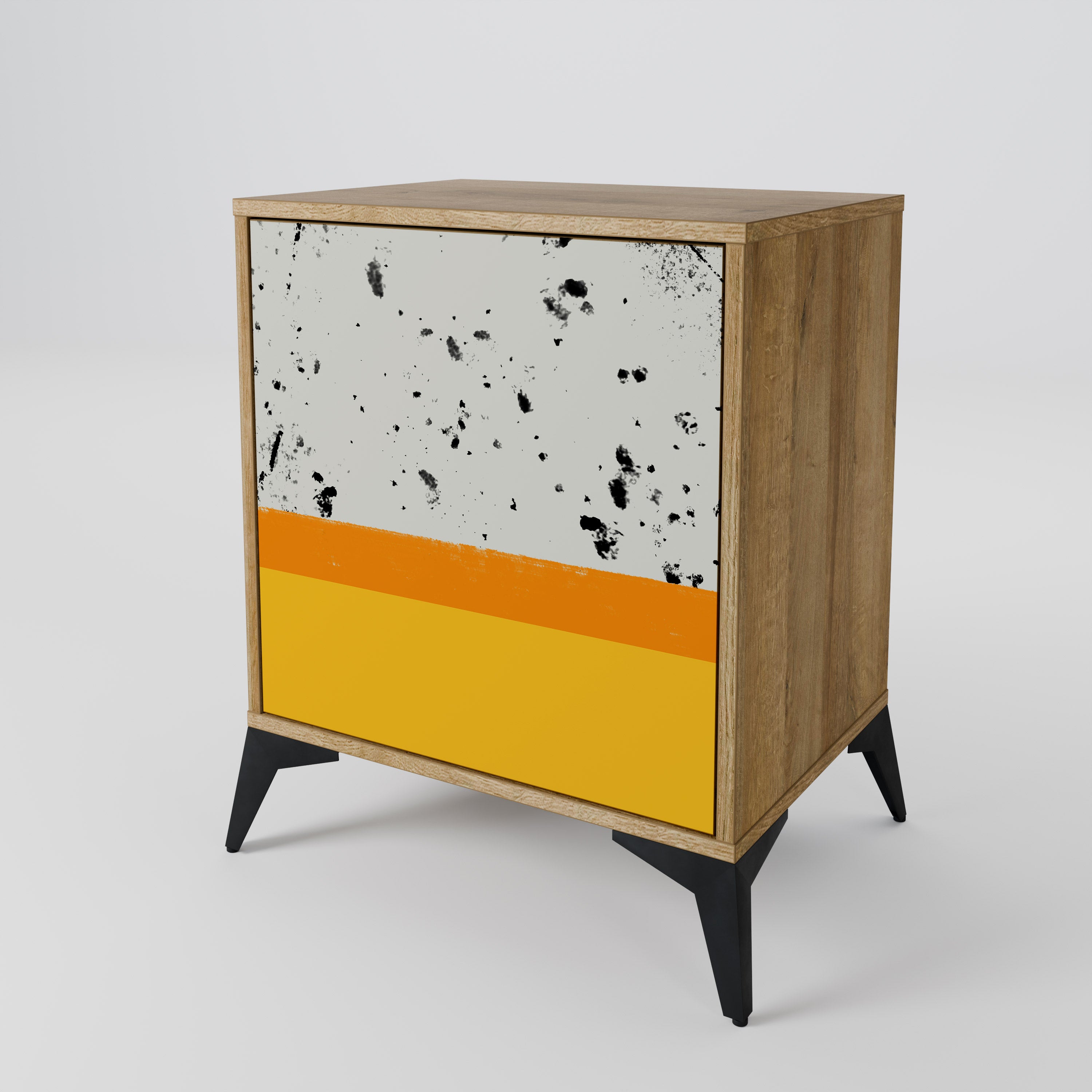 DYED BY ORANGE Sideboard mit 1 Tür in Eiche-Optik