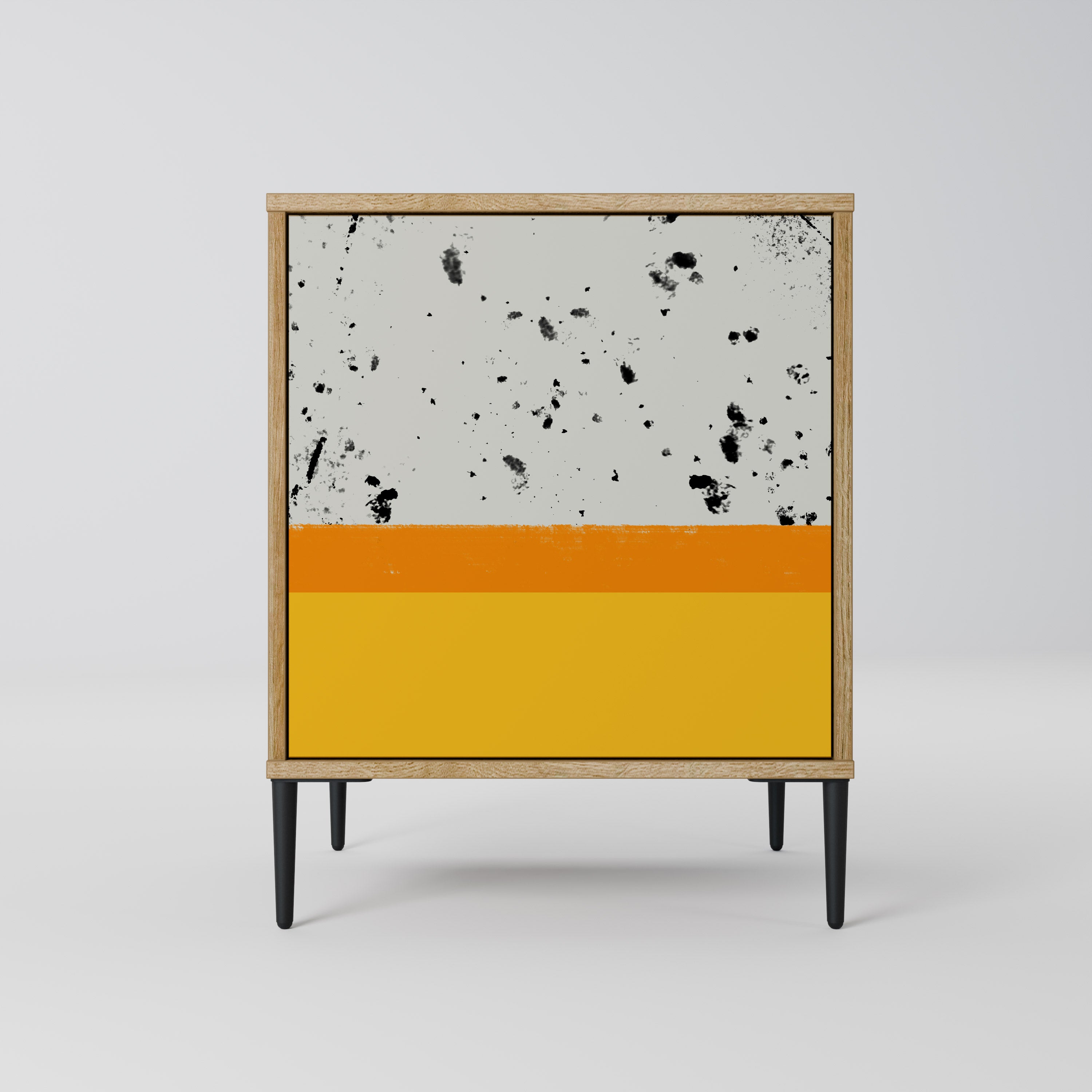 DYED BY ORANGE Sideboard mit 1 Tür in Eiche-Optik