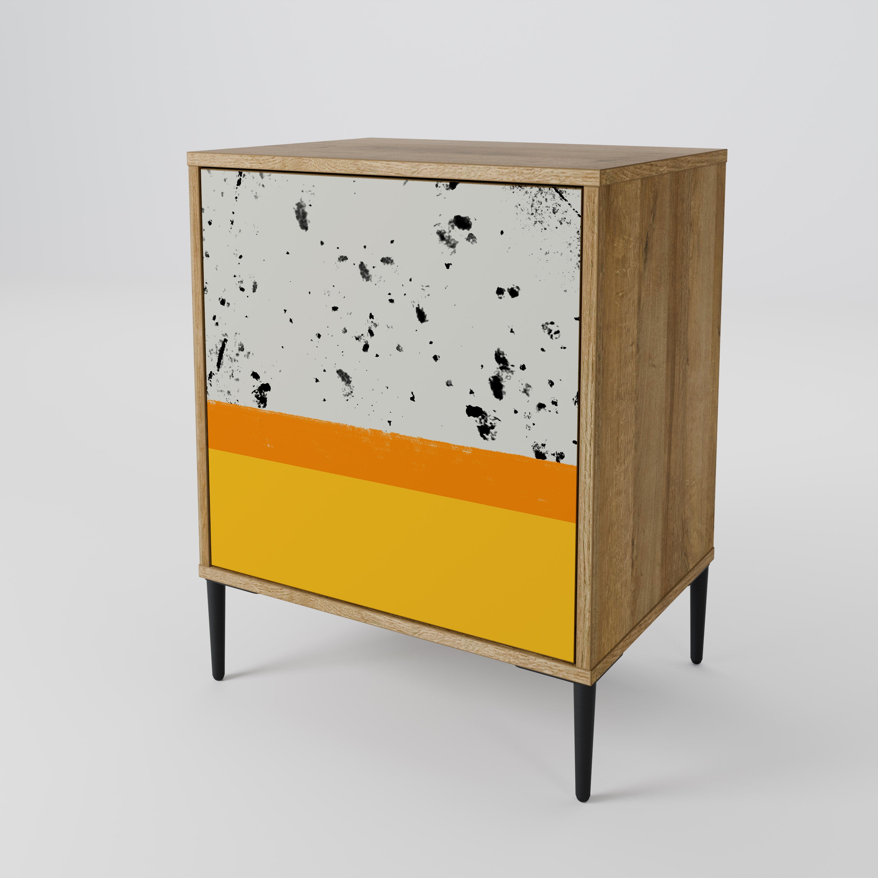 DYED BY ORANGE Sideboard mit 1 Tür in Eiche-Optik