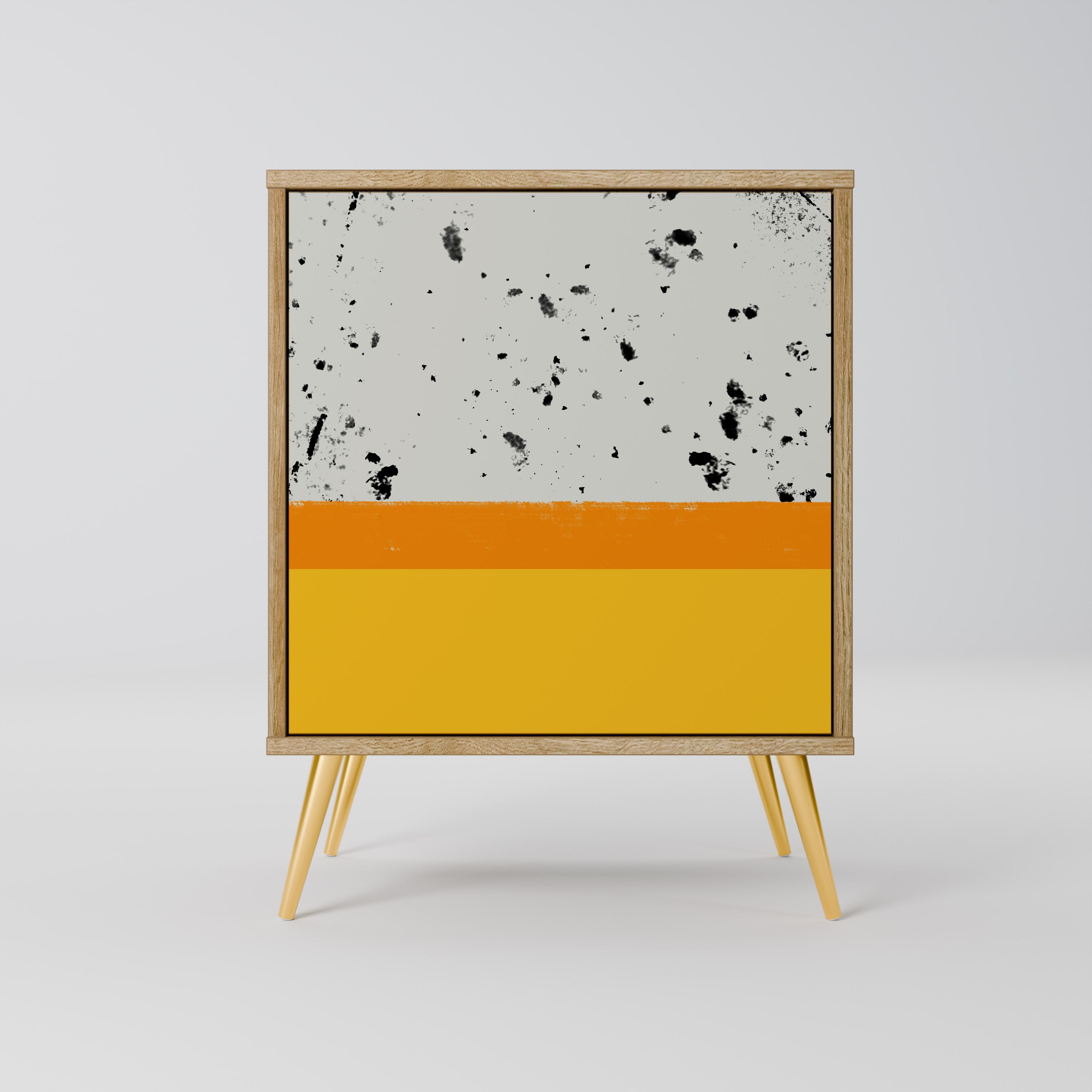 DYED BY ORANGE Sideboard mit 1 Tür in Eiche-Optik