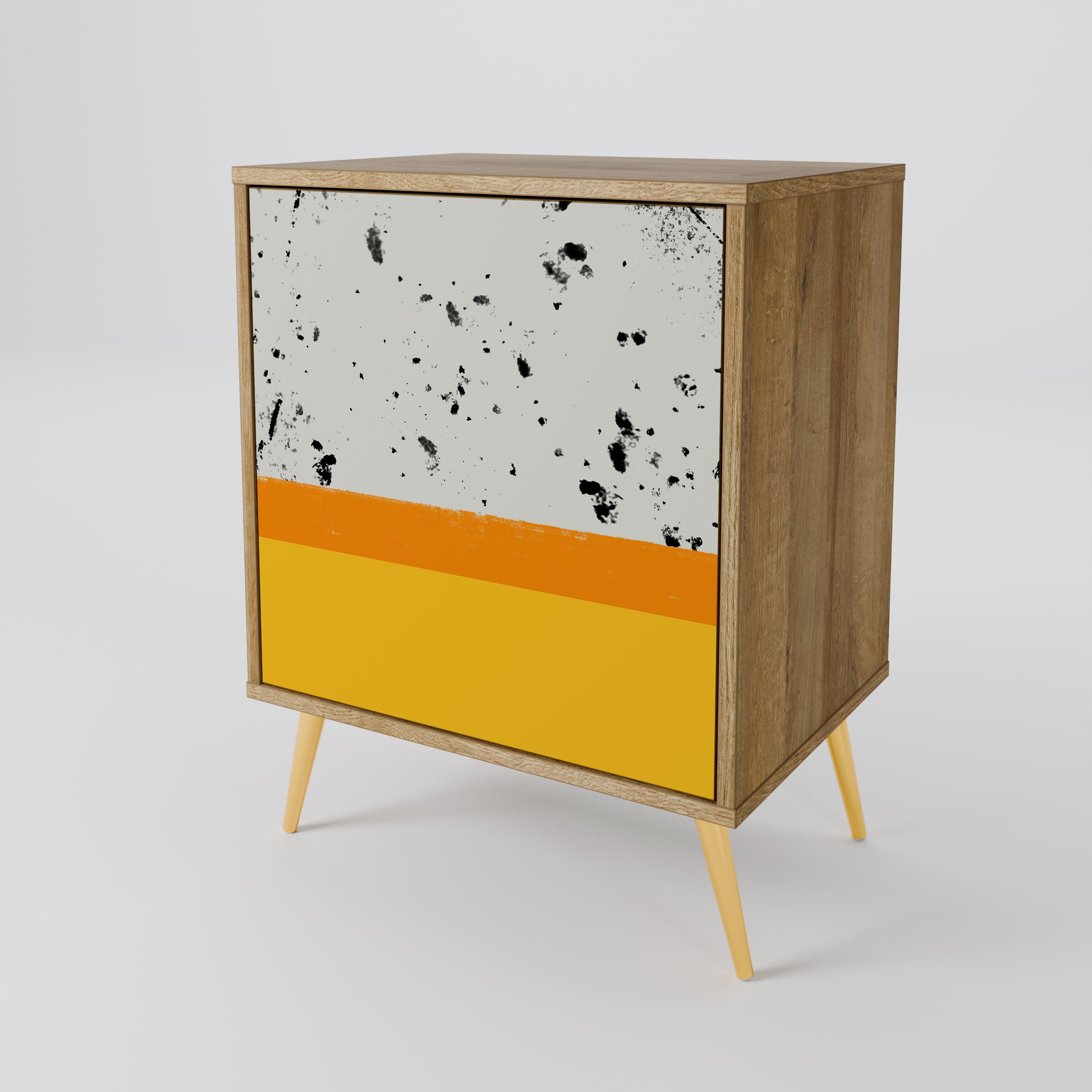 DYED BY ORANGE Sideboard mit 1 Tür in Eiche-Optik