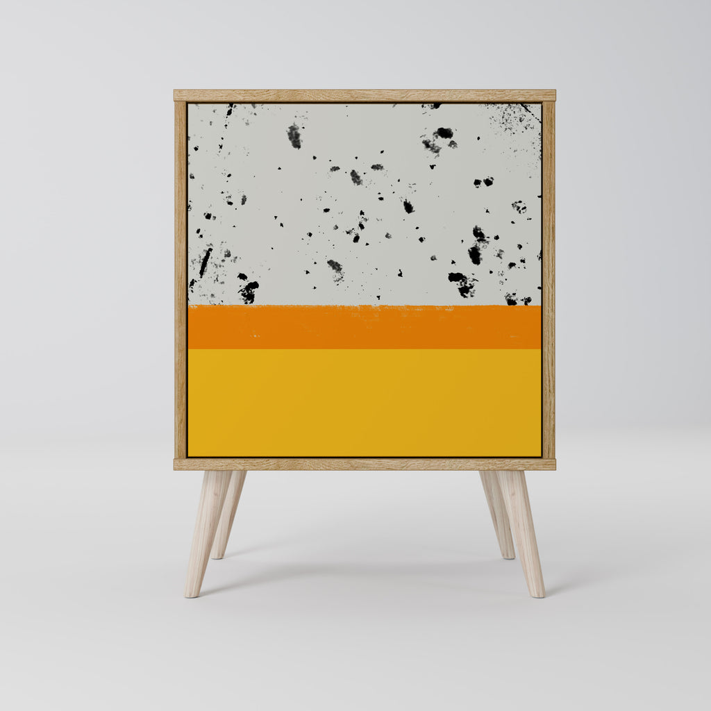 DYED BY ORANGE 1-Door Sideboard in Oak Effect